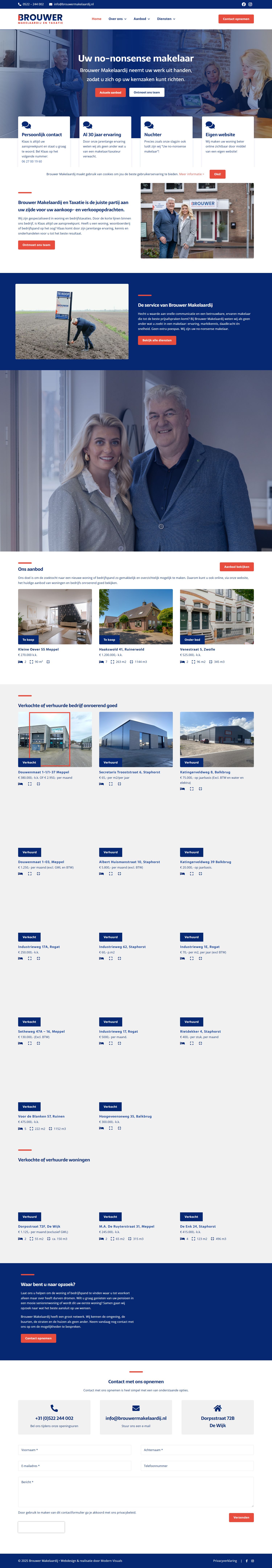 Screenshot of the website of www.brouwermakelaardij.nl