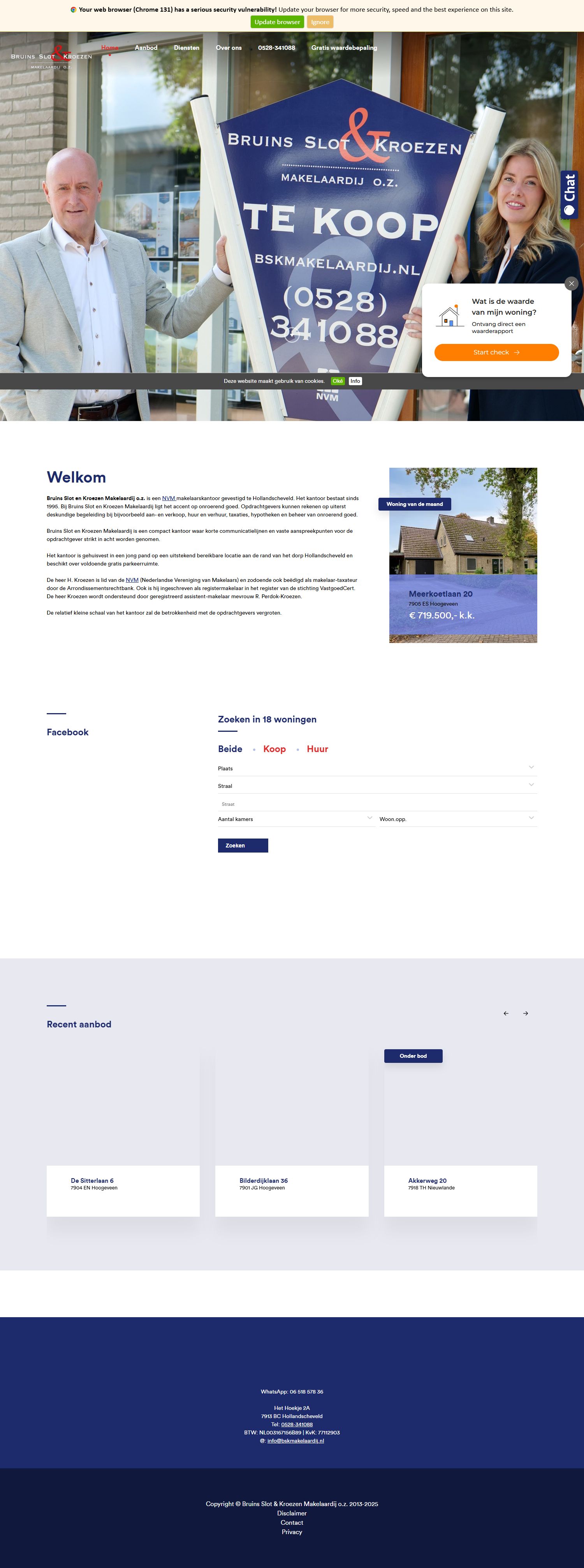 Screenshot van de website van www.bskmakelaardij.nl