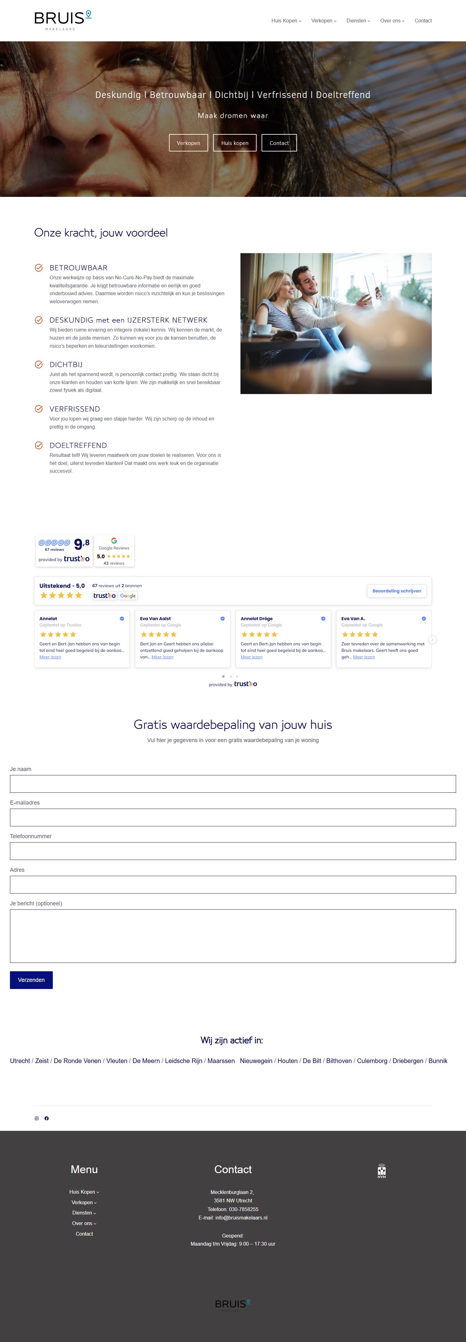 Screenshot of the website of www.bruismakelaars.nl