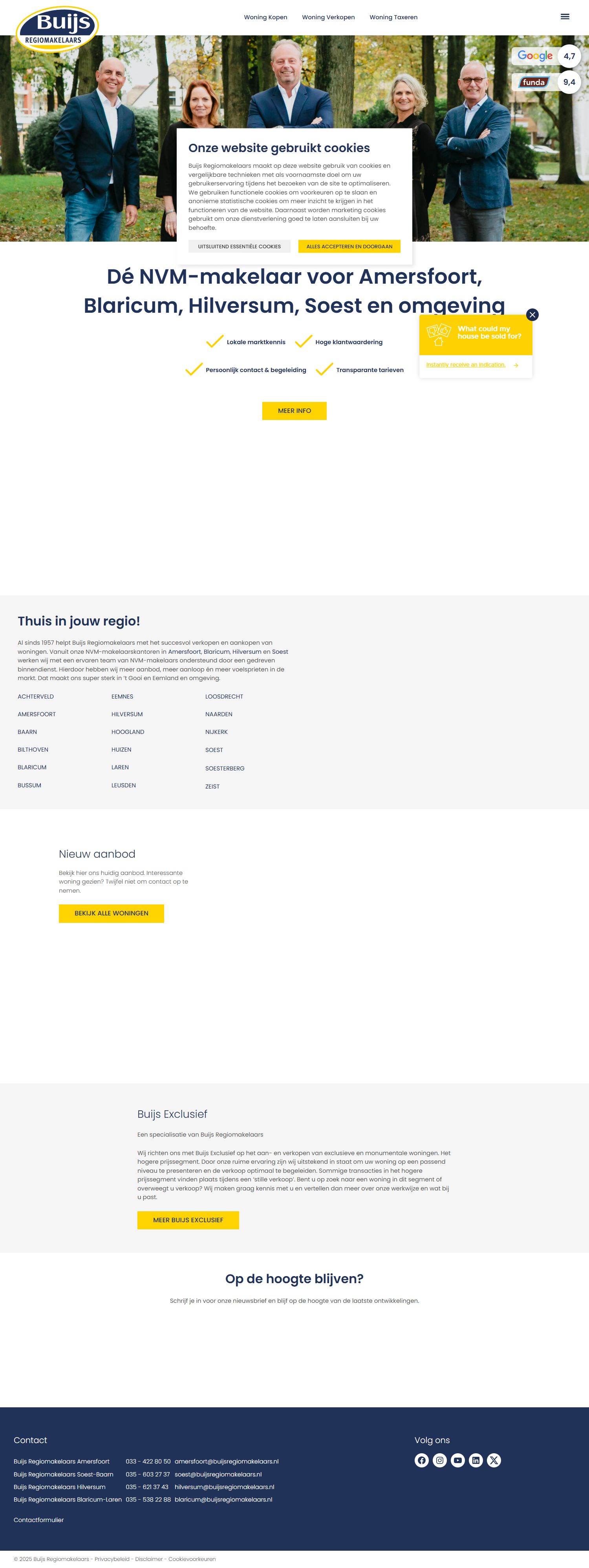 Team foto van Buijs Regiomakelaars Hilversum