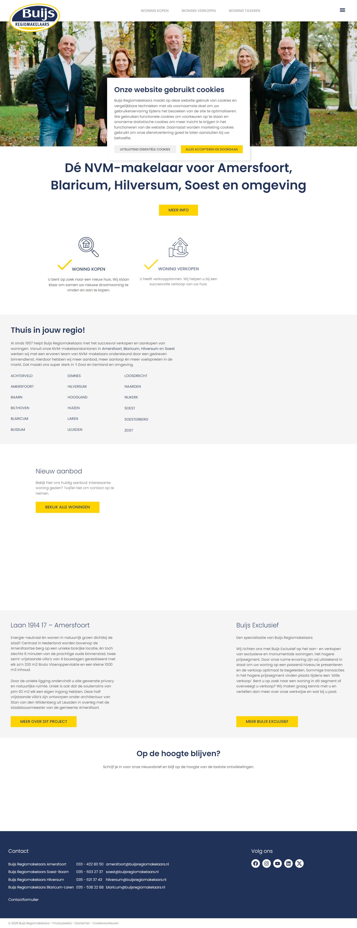Screenshot van de website van www.buijsregiomakelaars.nl