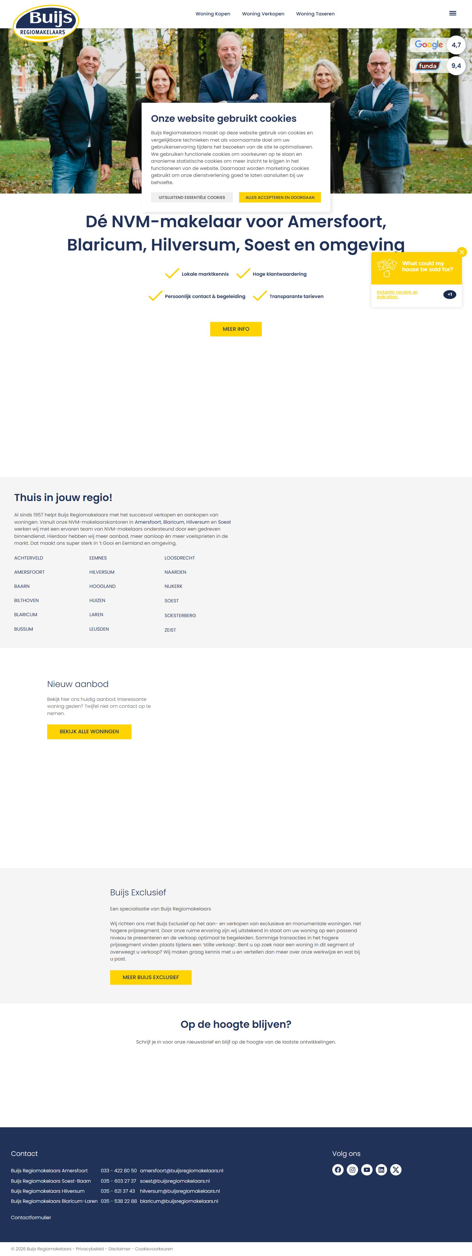 Screenshot van de website van www.buijsregiomakelaars.nl