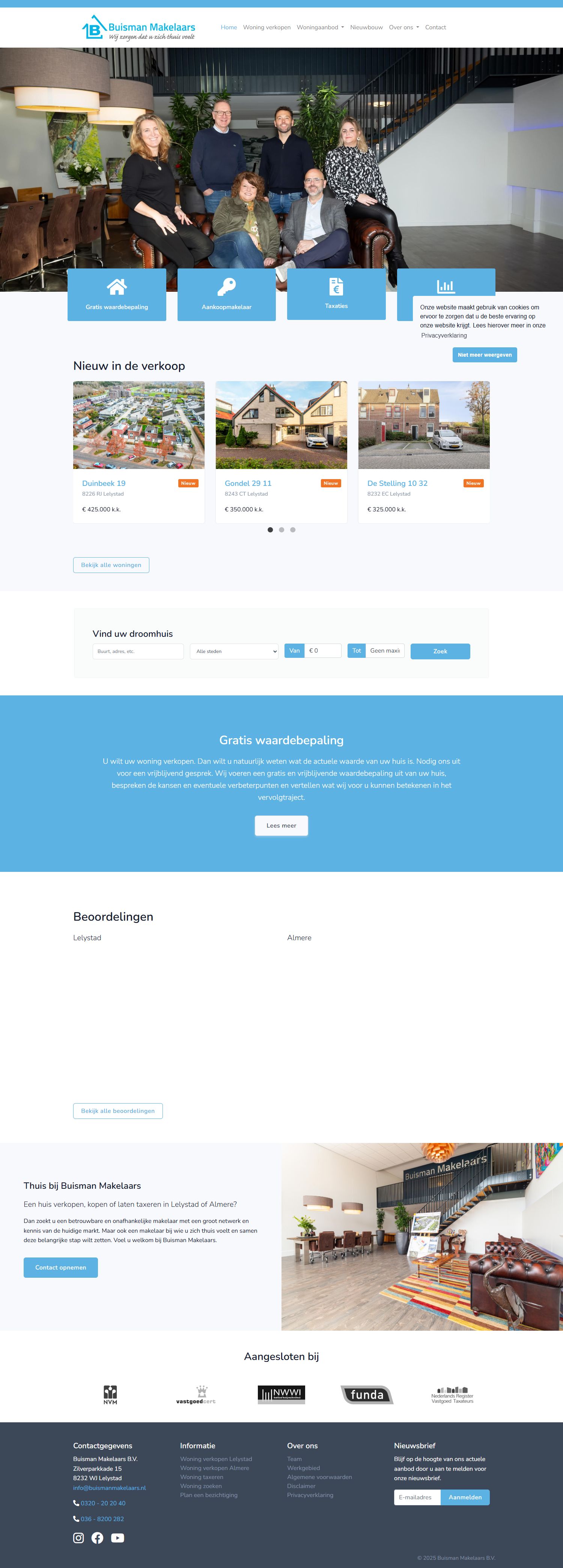 Capture d'écran du site web de www.buismanmakelaars.nl