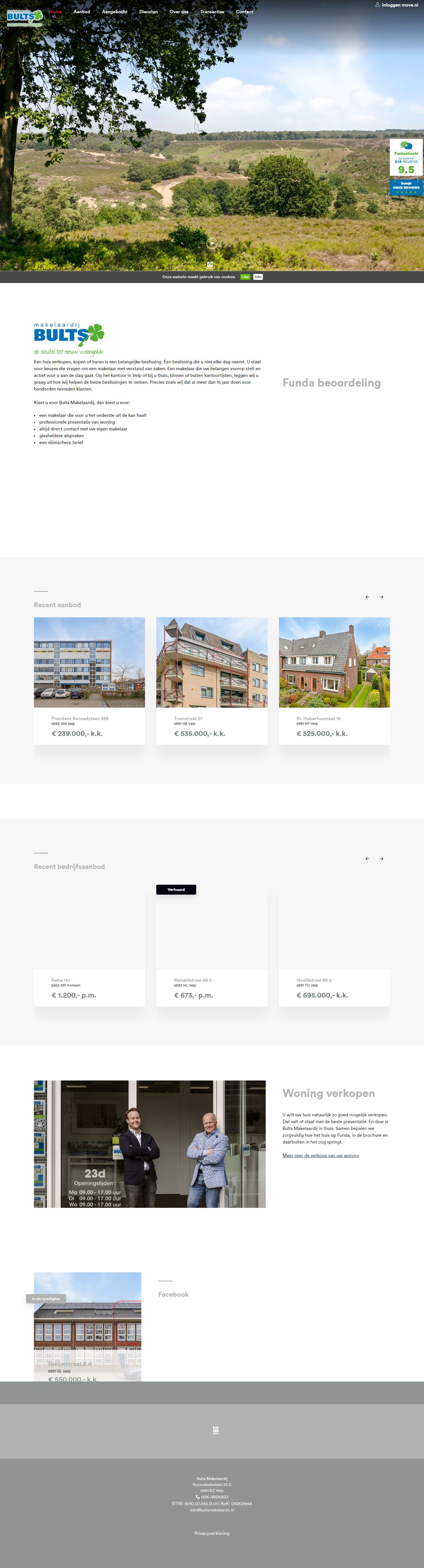 Screenshot van de website van www.bultsmakelaardij.nl