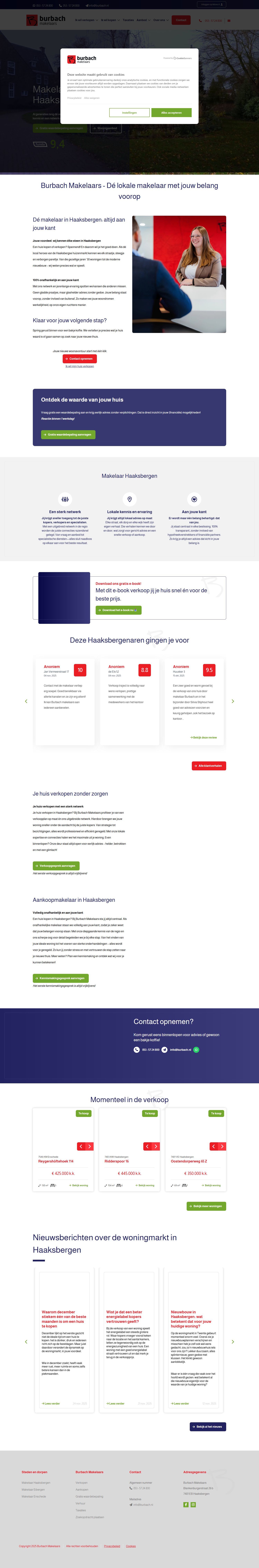 Screenshot of the website of www.burbach.nl