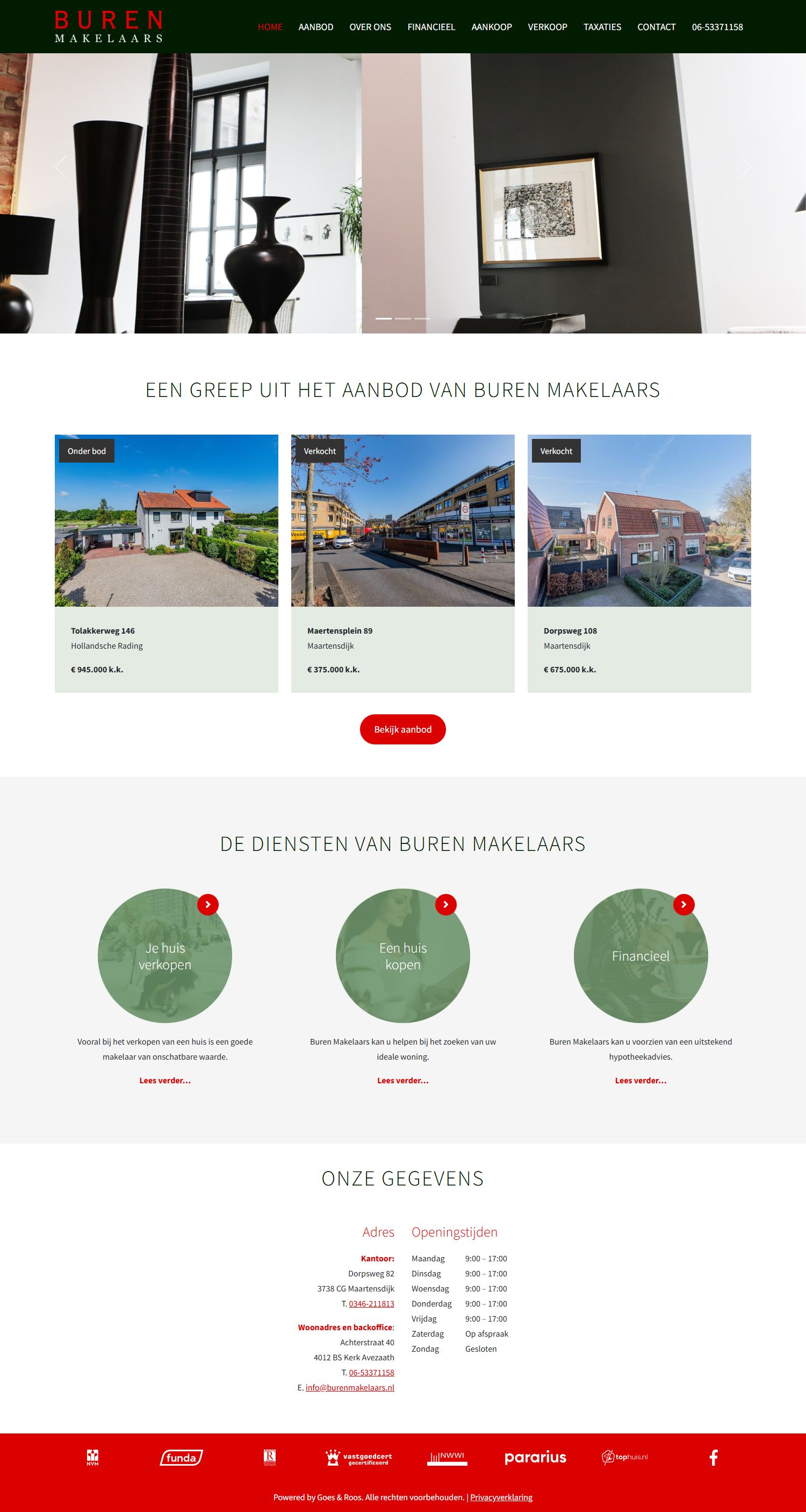 Capture d'écran du site web de www.burenmakelaars.nl
