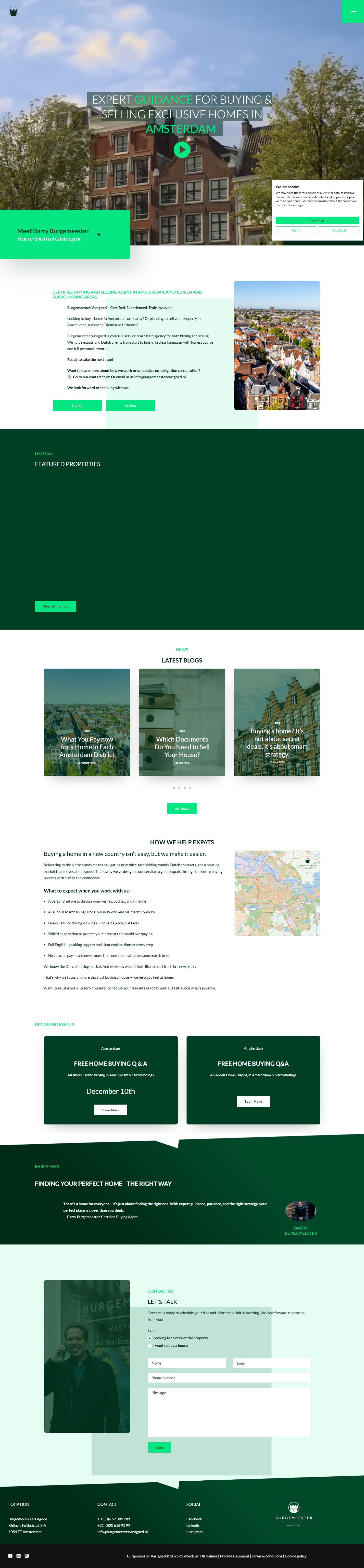 Screenshot van de website van www.burgemeestervastgoed.nl