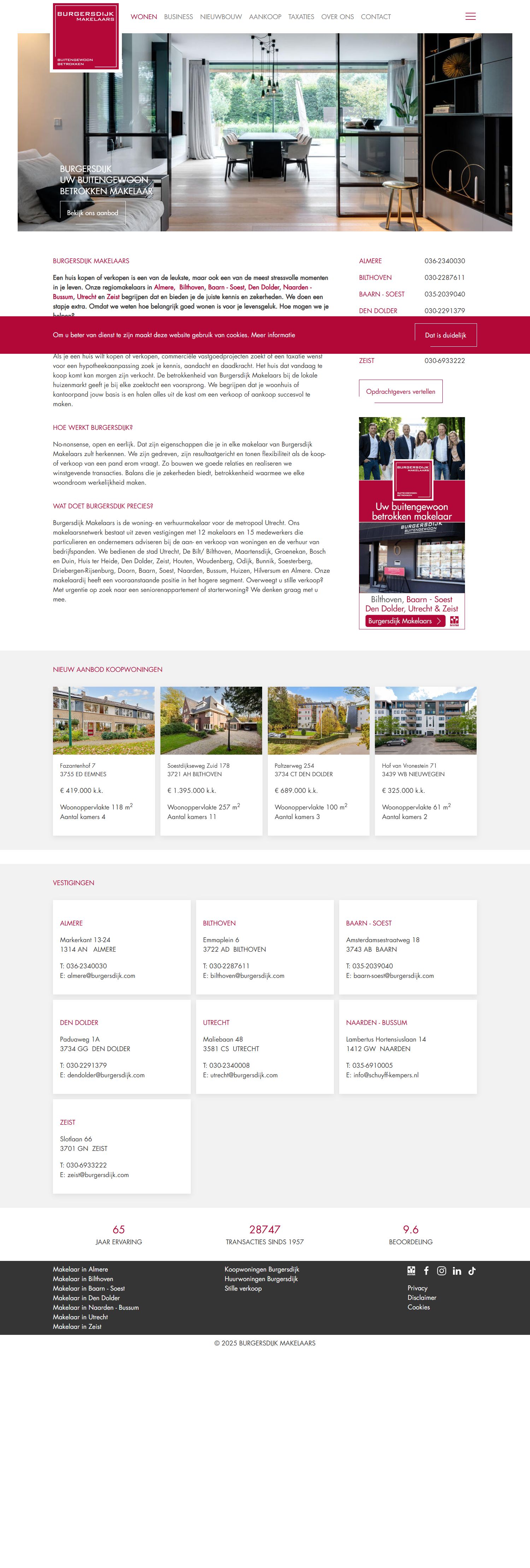 Capture d'écran du site web de www.burgersdijk.com