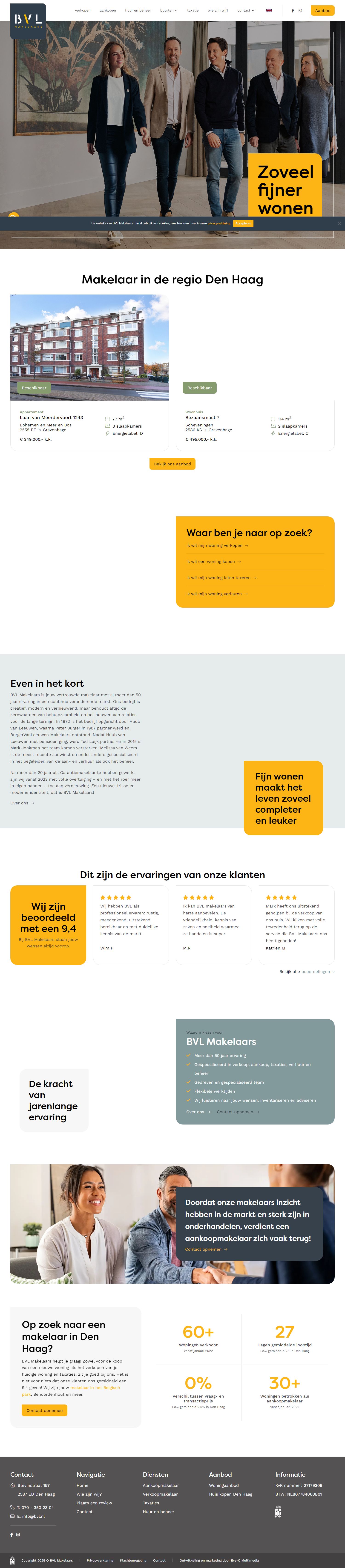 Screenshot van de website van www.bvl.nl