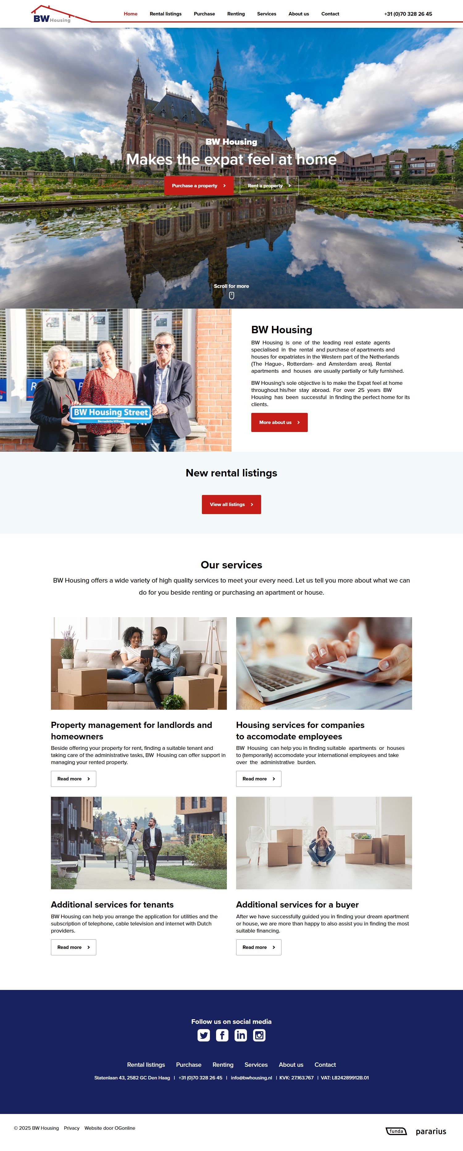 Capture d'écran du site web de www.bwhousing.nl