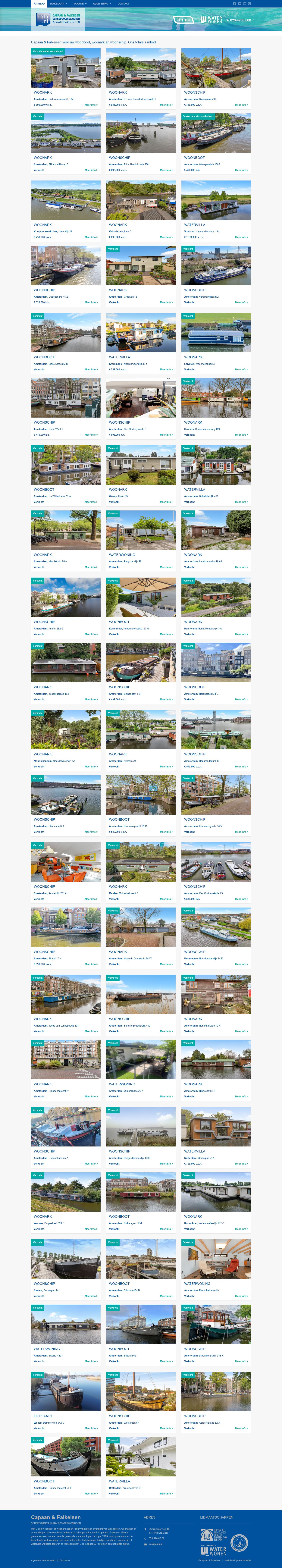 Screenshot of the website of www.cafa.nl