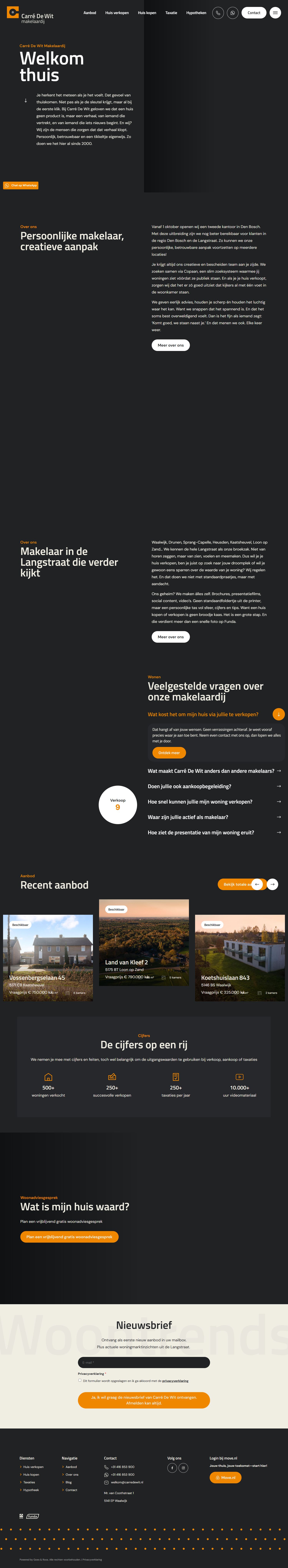 Screenshot of the website of www.carredewit.nl