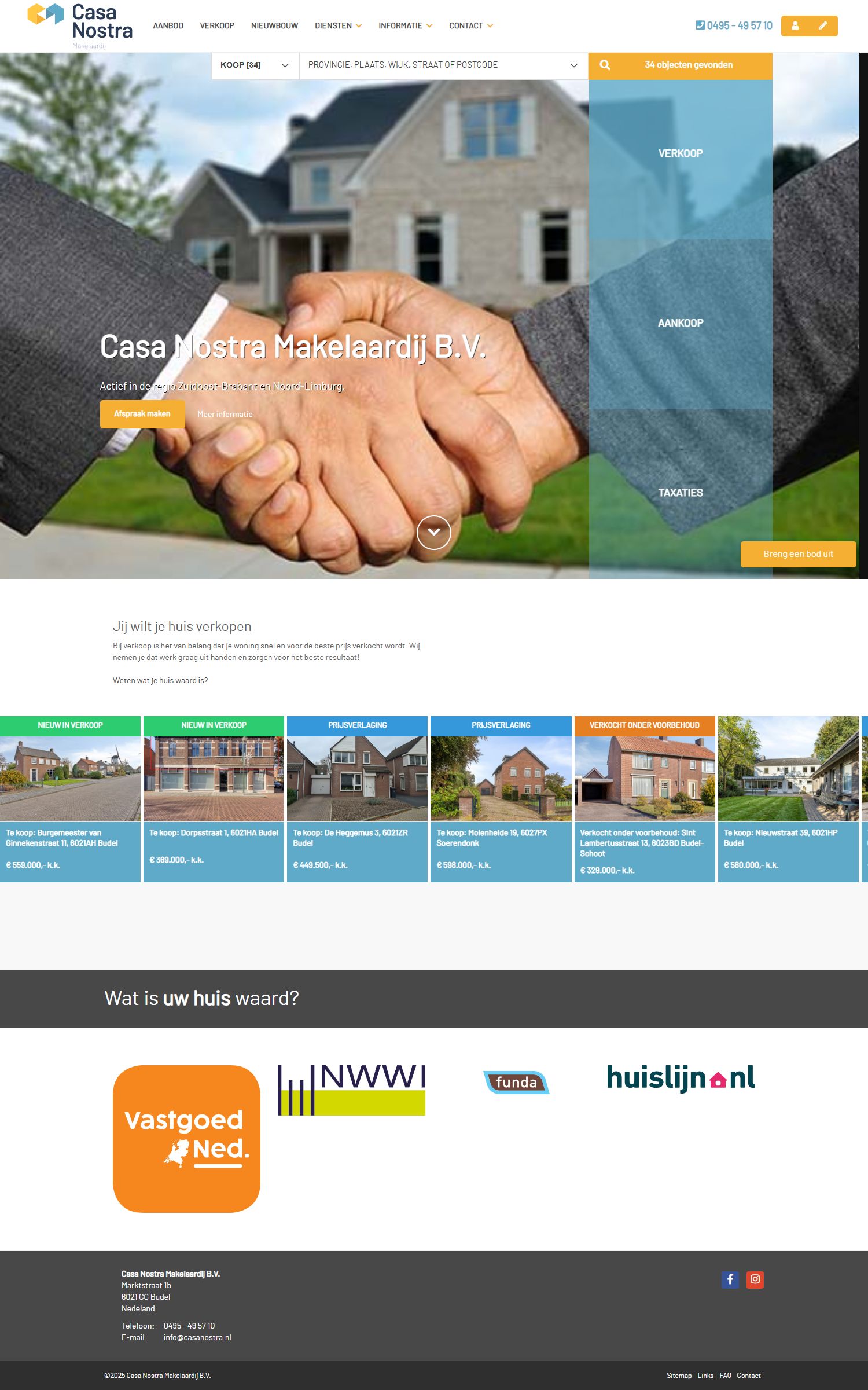 Capture d'écran du site web de www.casanostra.nl