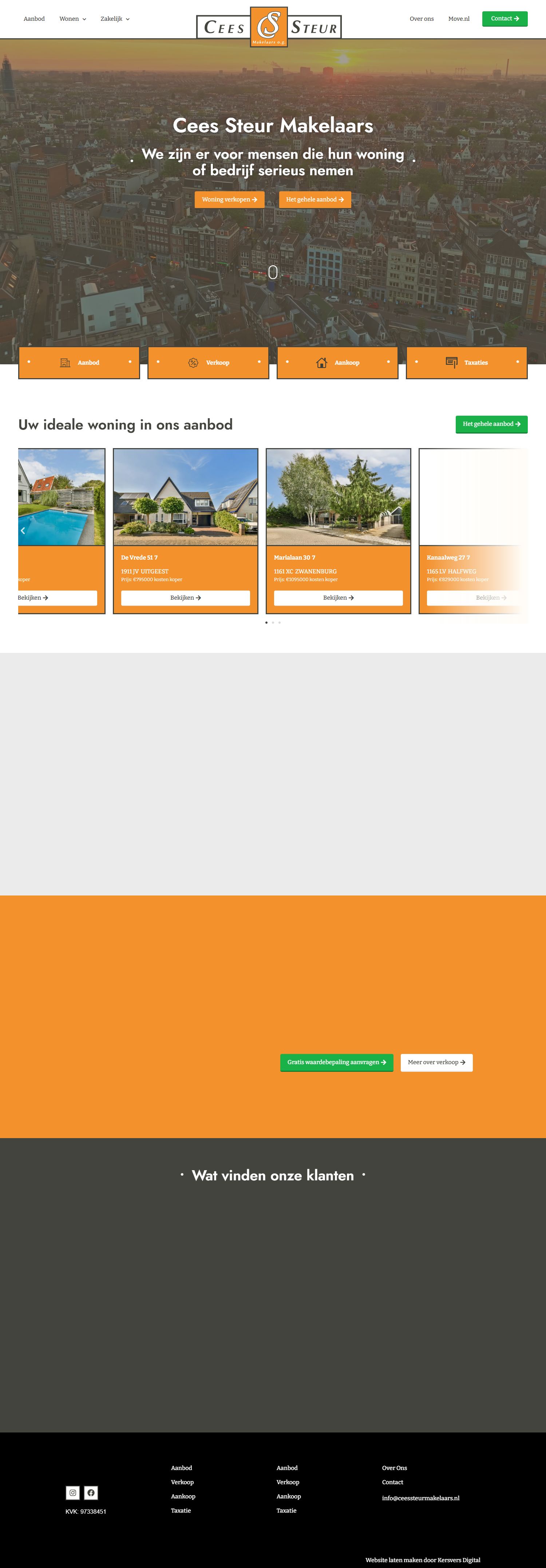 Screenshot van de website van www.ceessteurmakelaars.nl