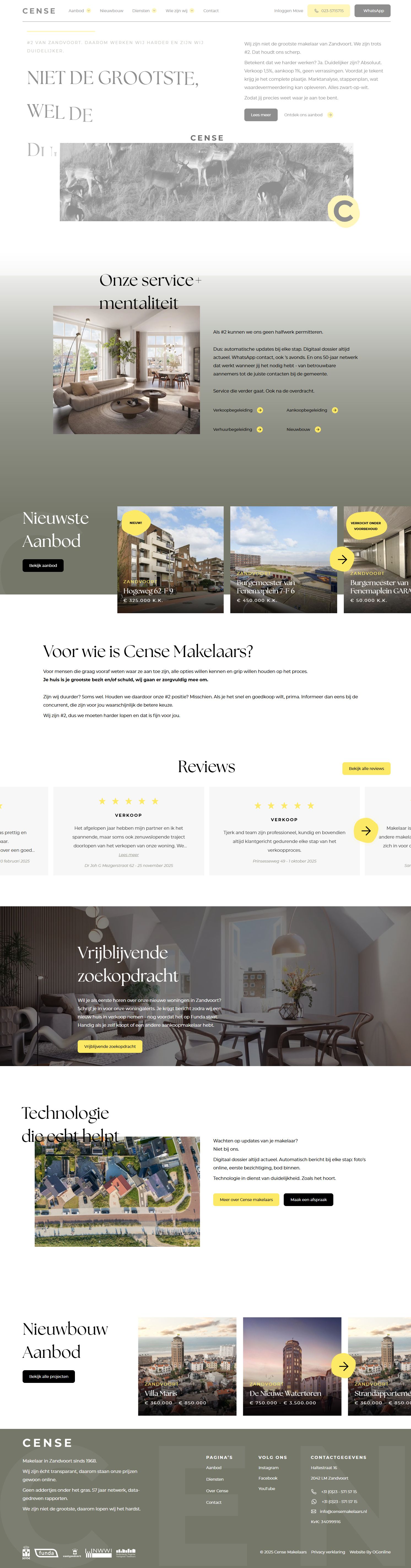 Capture d'écran du site web de www.censemakelaars.nl