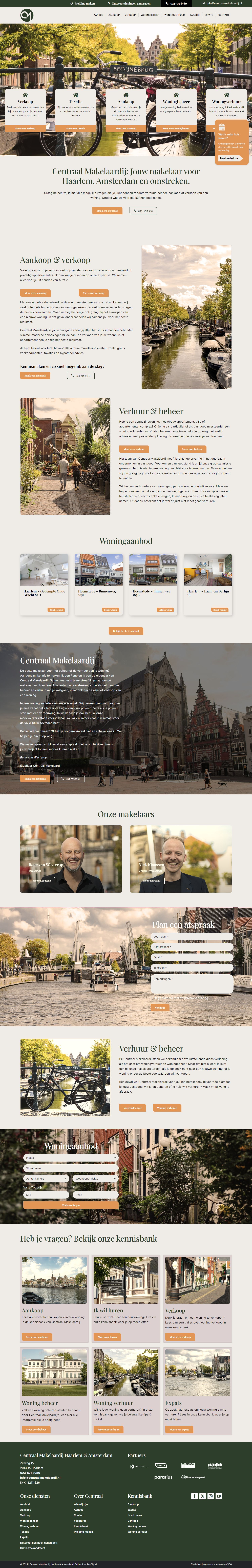 Screenshot van de website van www.centraalmakelaardij.nl