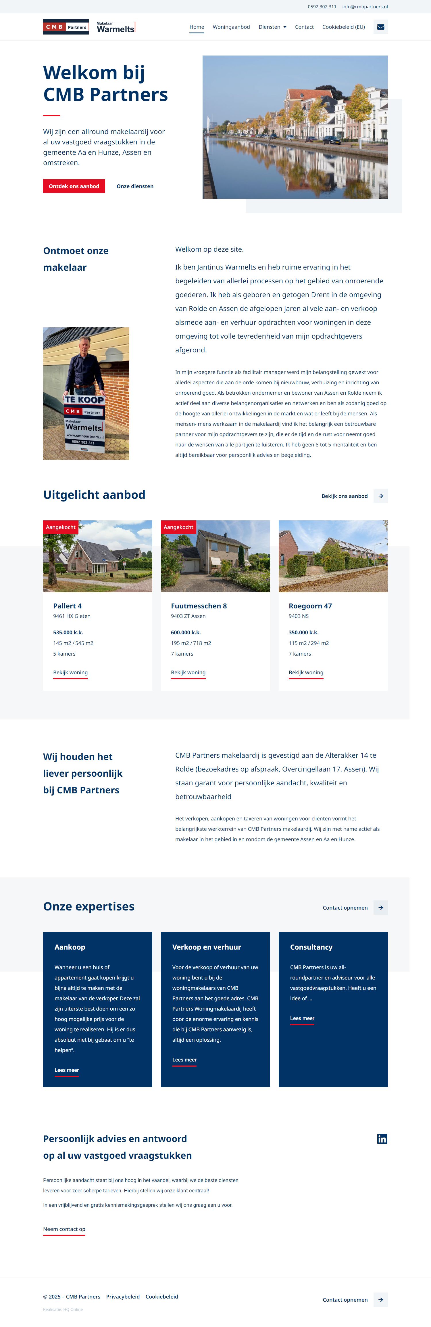 Screenshot van de website van www.cmbpartners.nl