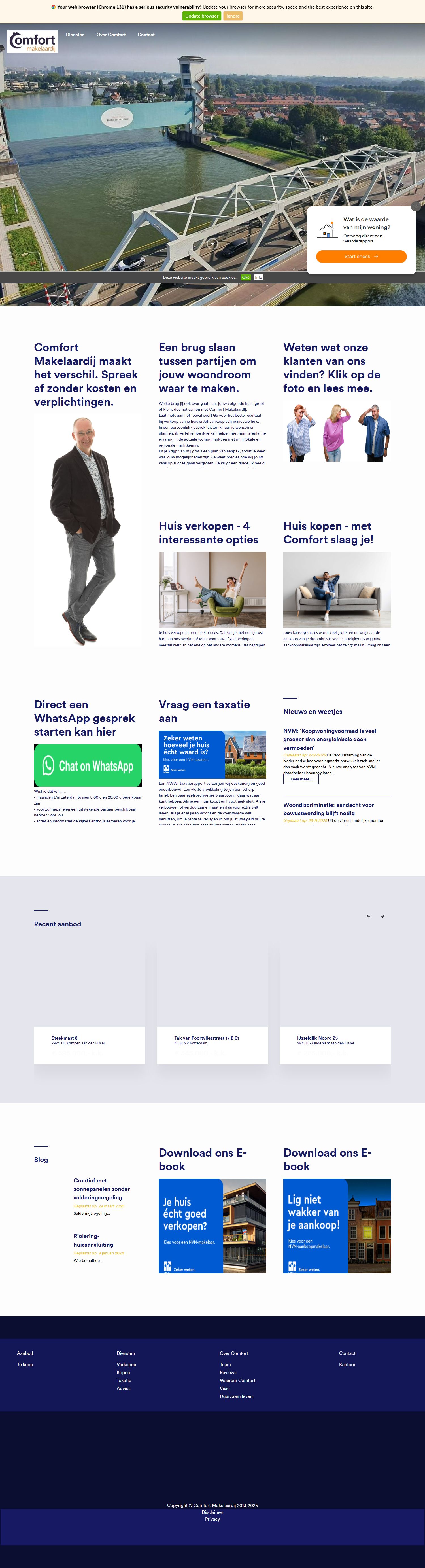 Screenshot of the website of www.comfortmakelaardij.nl