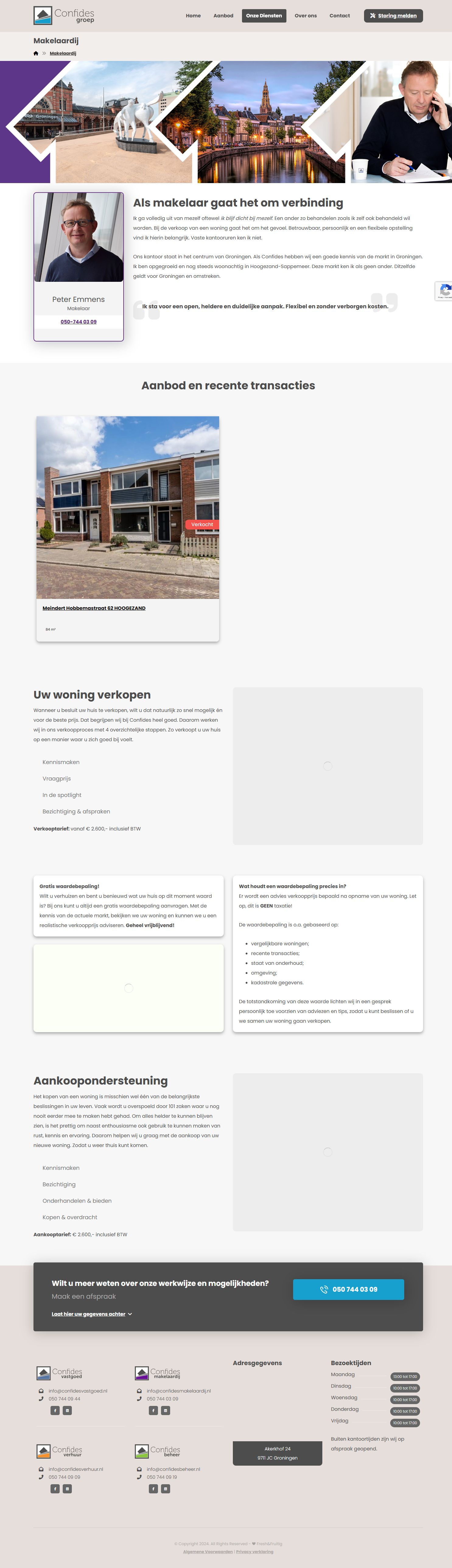 Capture d'écran du site web de confidesgroep.nl
