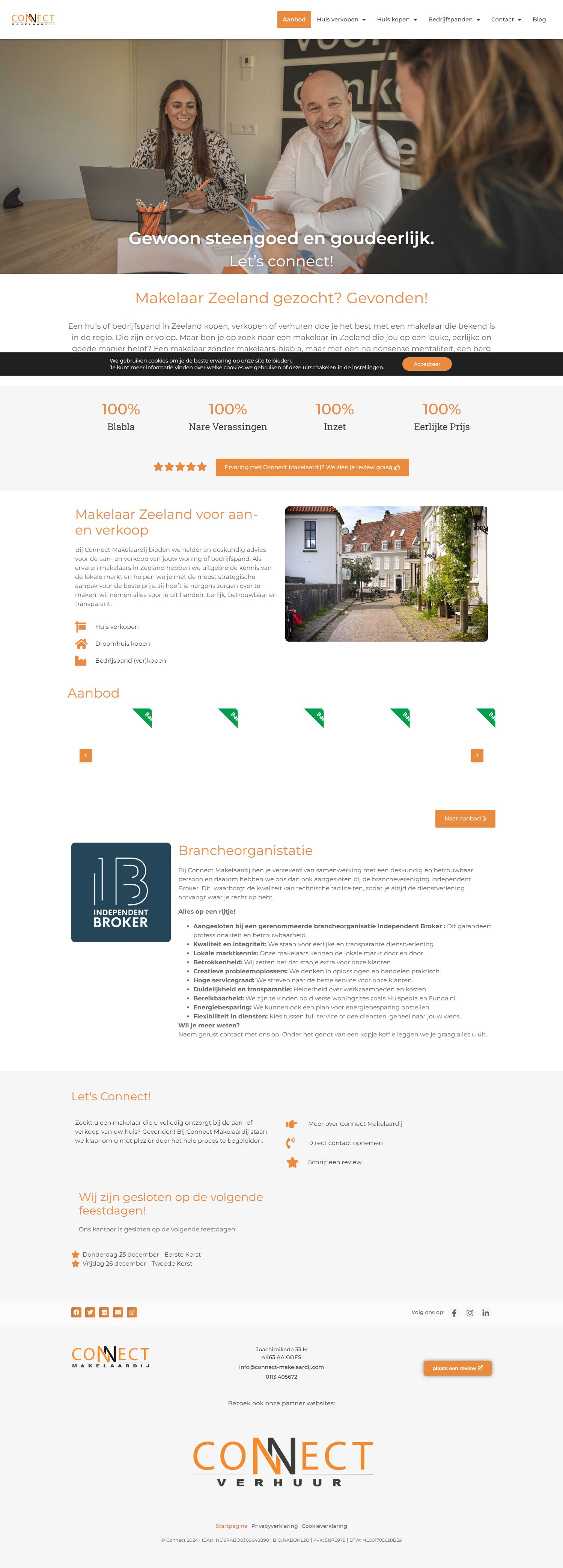 Capture d'écran du site web de connect-makelaardij.com