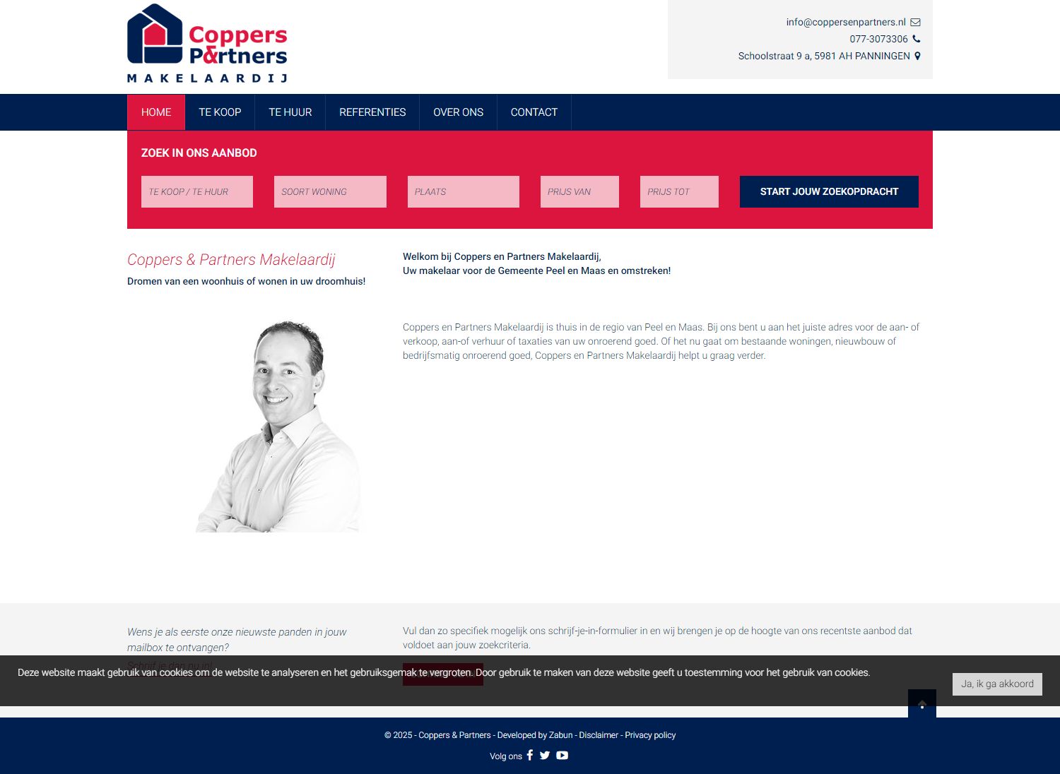 Screenshot van de website van www.coppersenpartners.nl