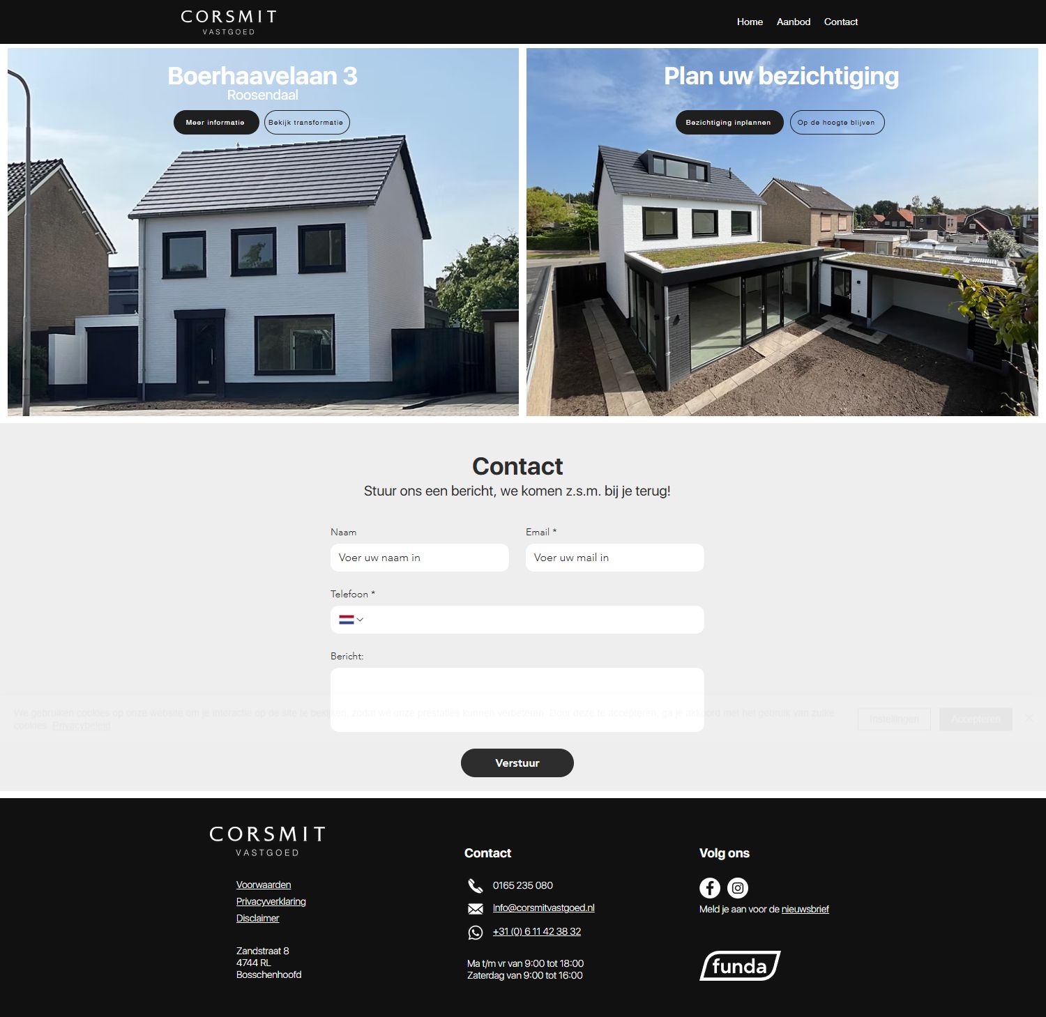 Screenshot of the website of www.corsmitvastgoed.nl