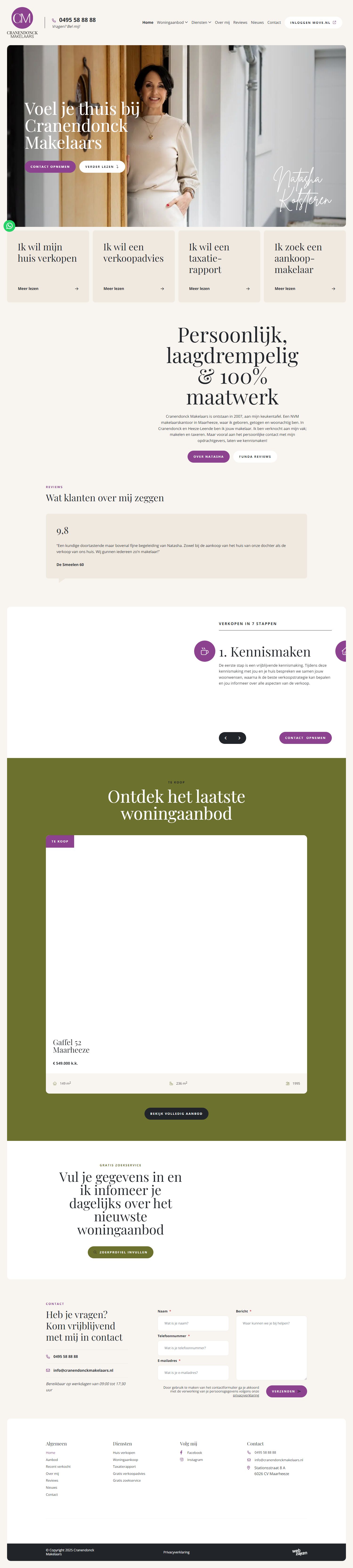 Screenshot van de website van www.cranendonckmakelaars.nl