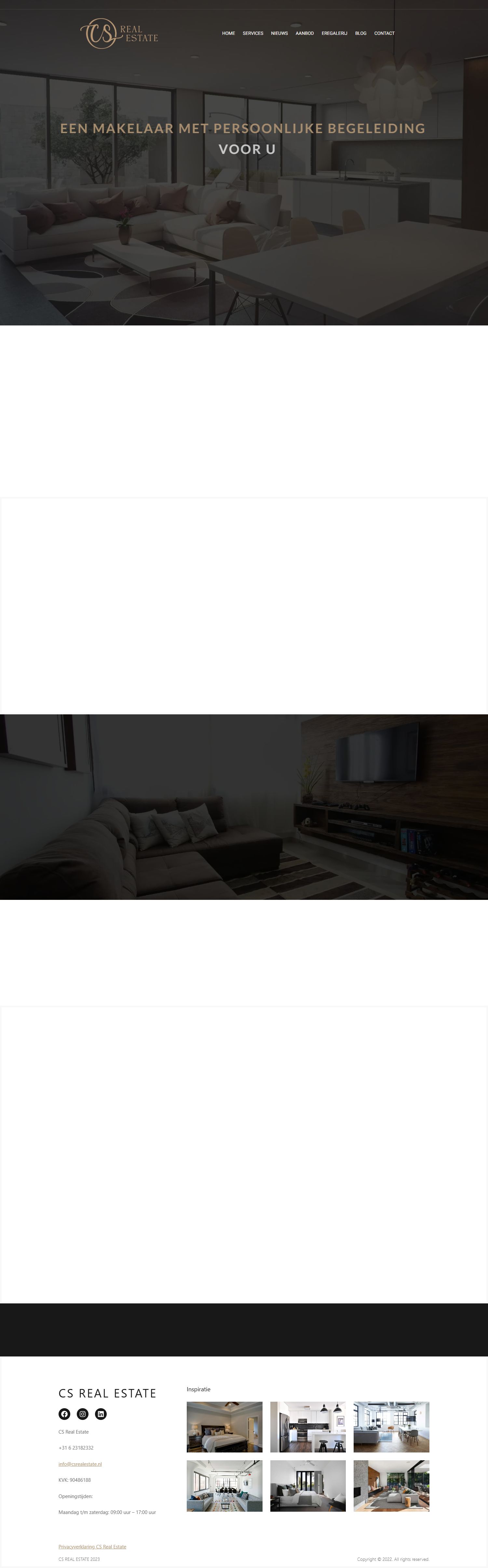 Screenshot van de website van www.csrealestate.nl