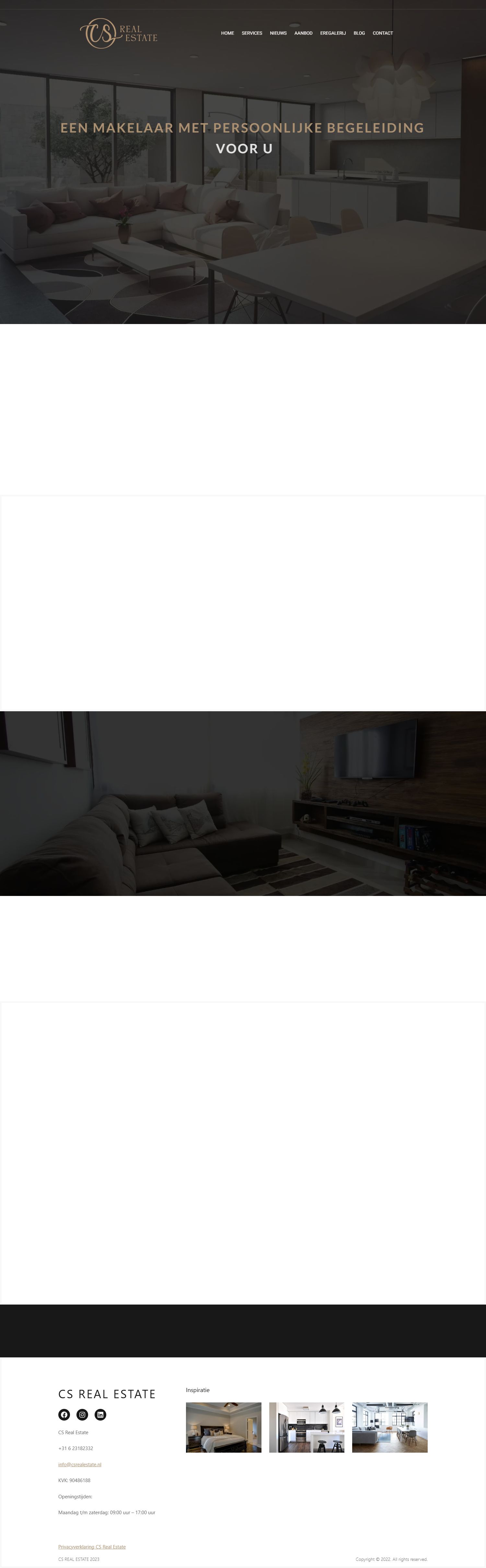 Screenshot of the website of www.csrealestate.nl