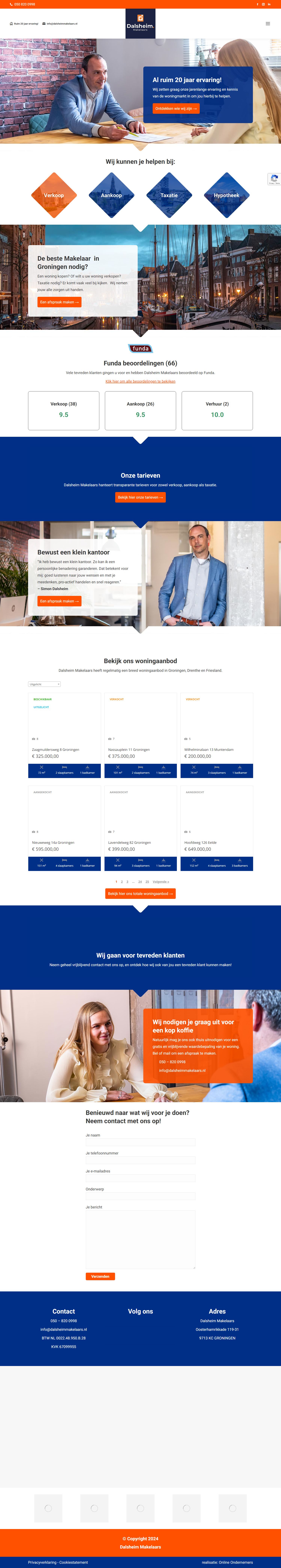 Screenshot van de website van www.dalsheimmakelaars.nl