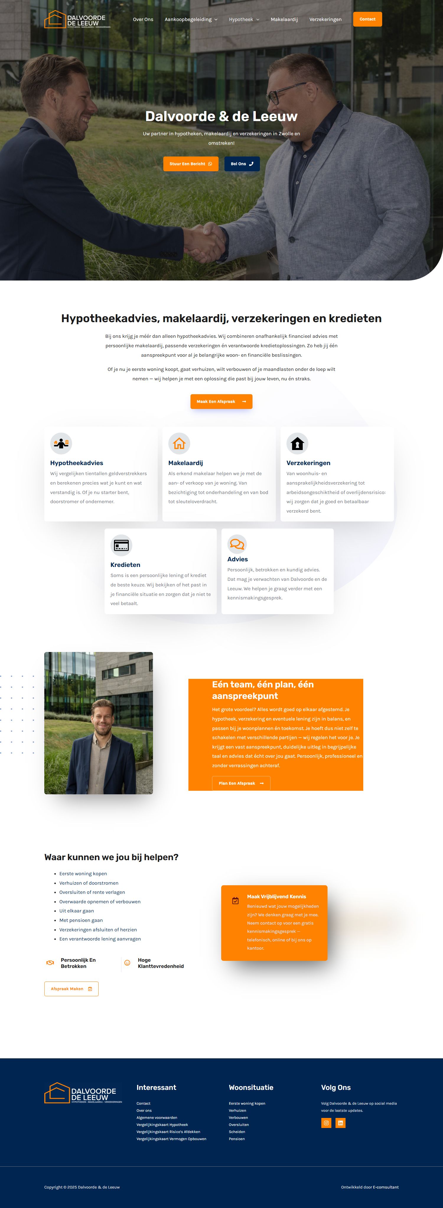 Screenshot van de website van dalvoorde-deleeuw.nl