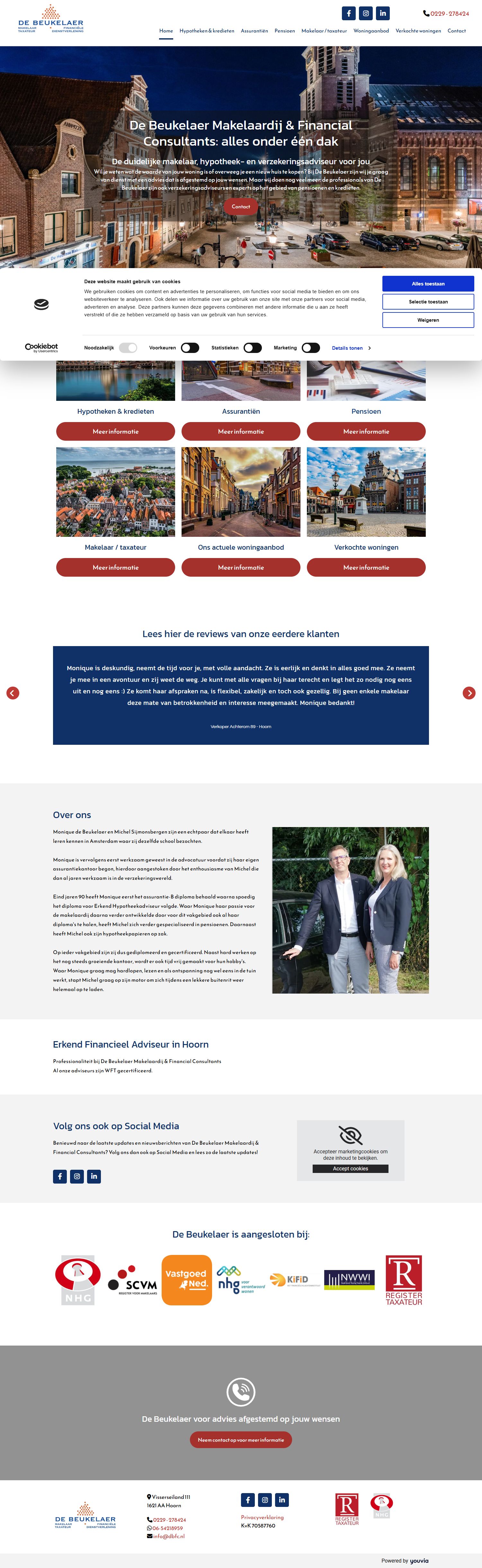 Screenshot of the website of www.dbfc.nl