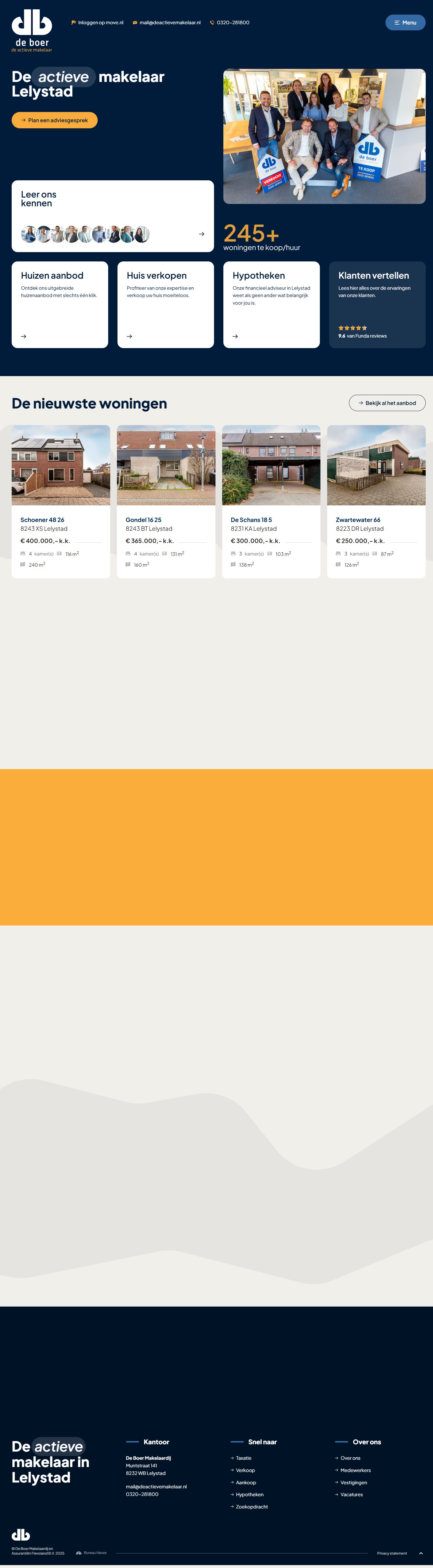 Screenshot van de website van www.deactievemakelaar.nl