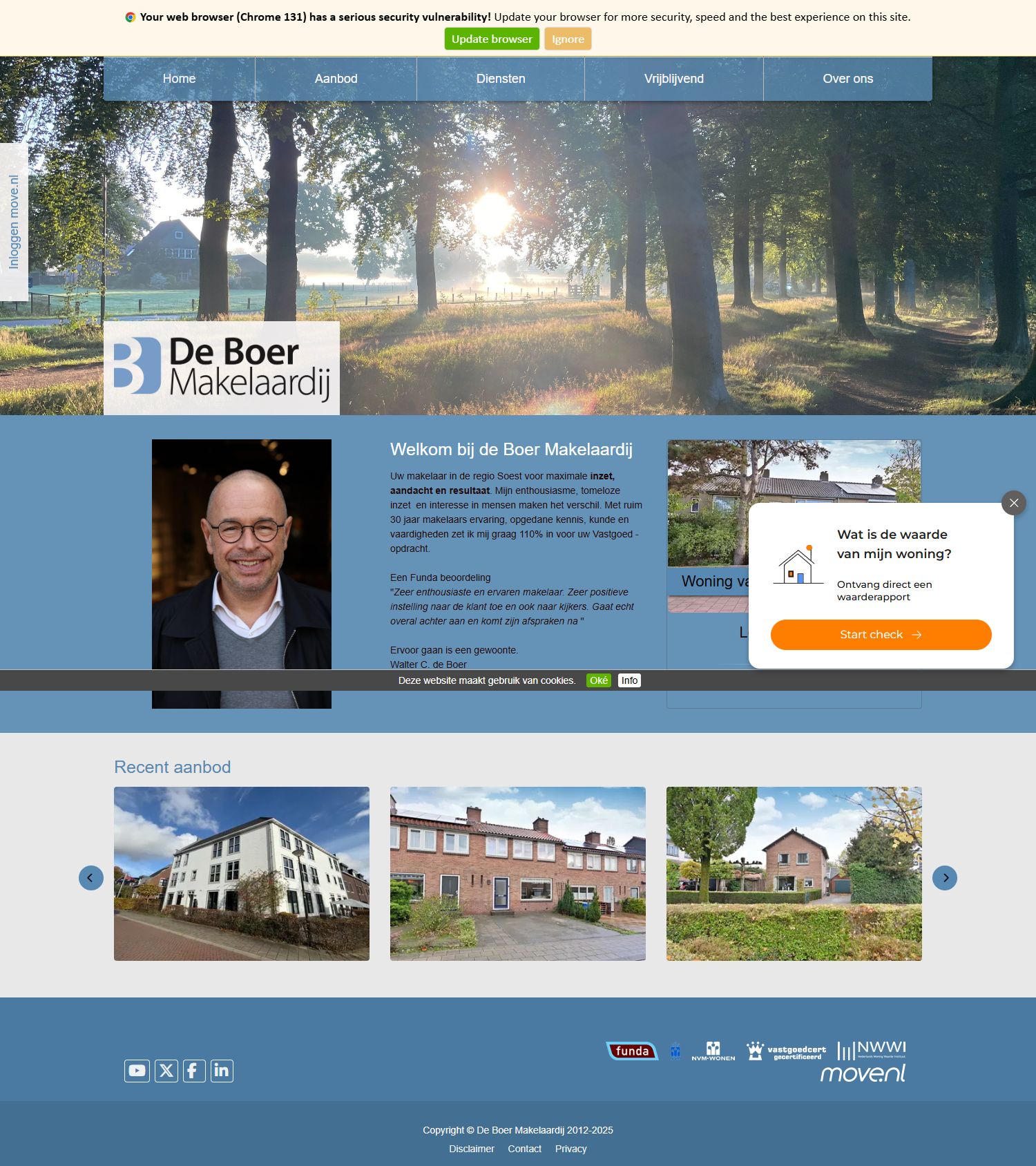 Capture d'écran du site web de www.deboer-makelaardij.nl