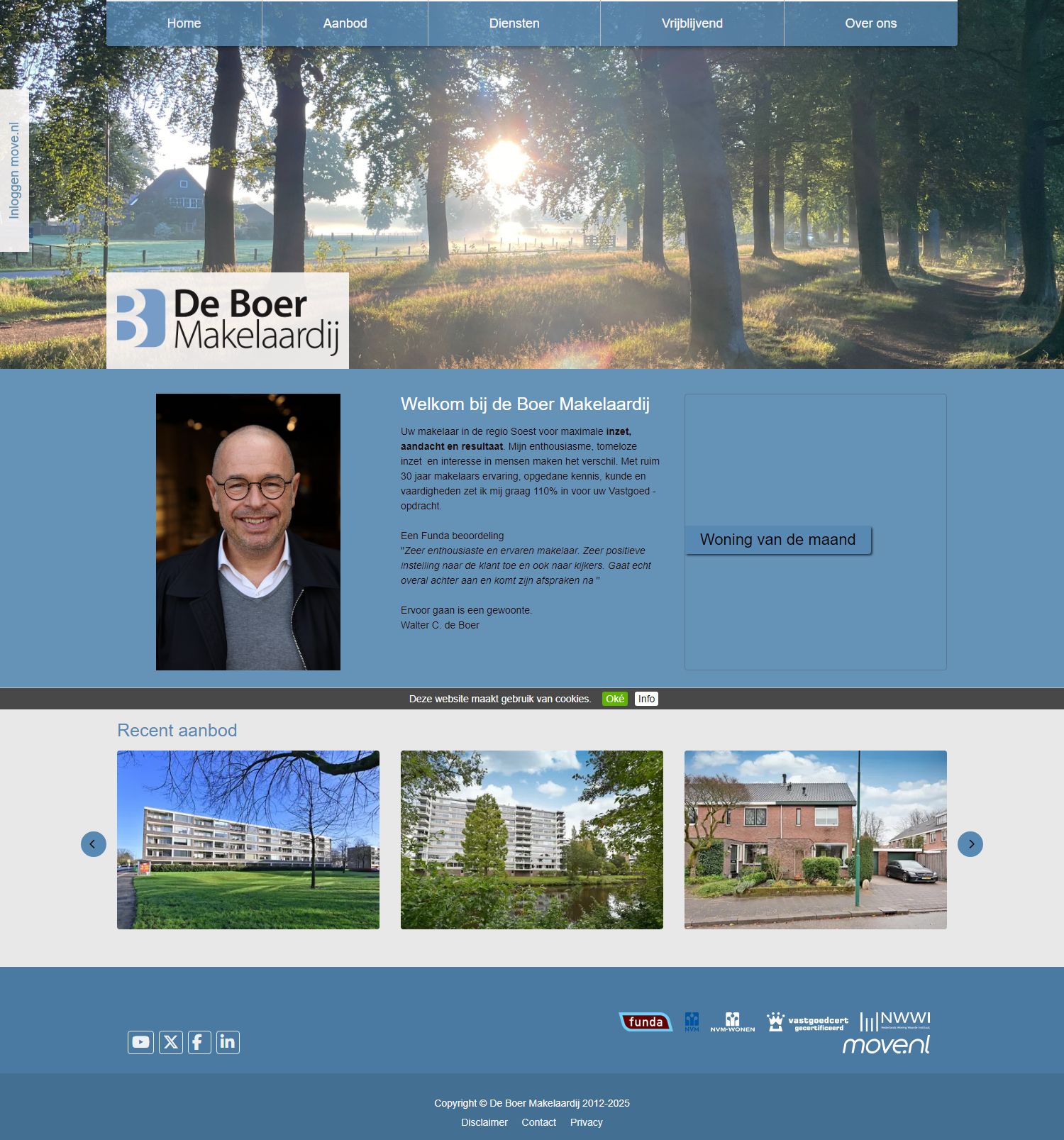 Screenshot van de website van www.deboer-makelaardij.nl