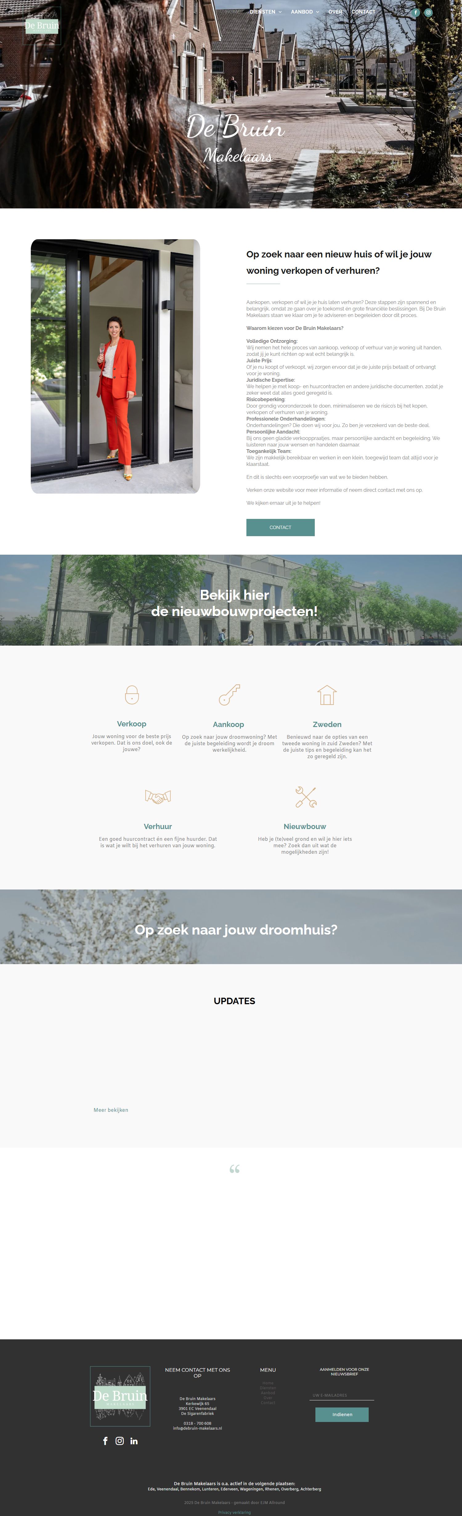Screenshot van de website van www.taxatiemakelaardebruin.nl