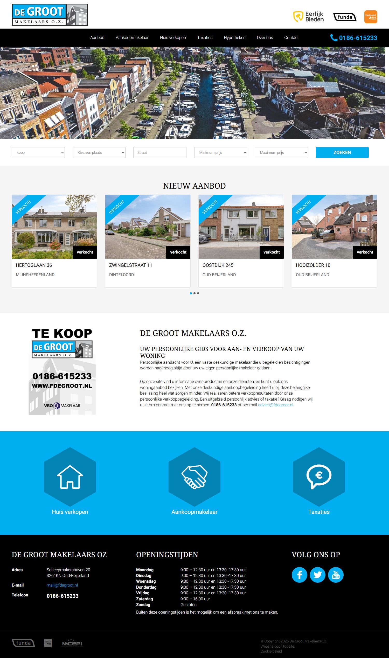 Team foto van De Groot Makelaars o.z.