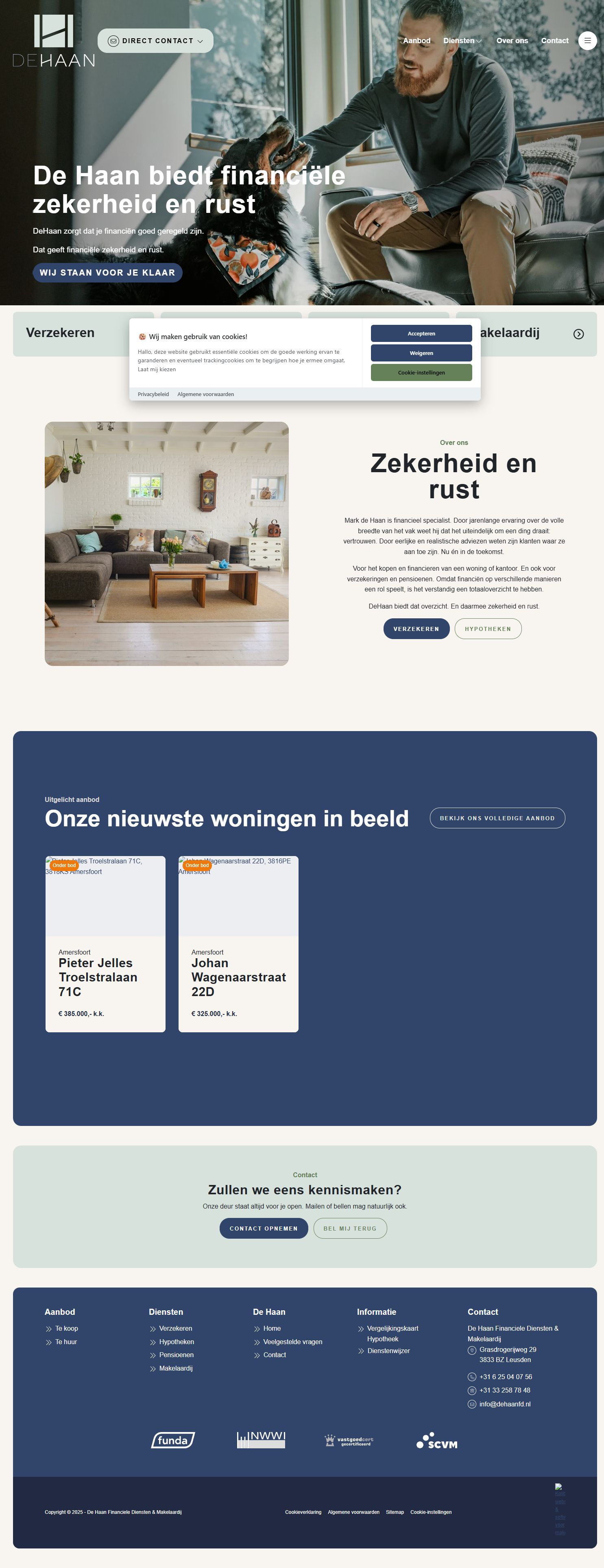 Screenshot van de website van www.deha-fa.nl