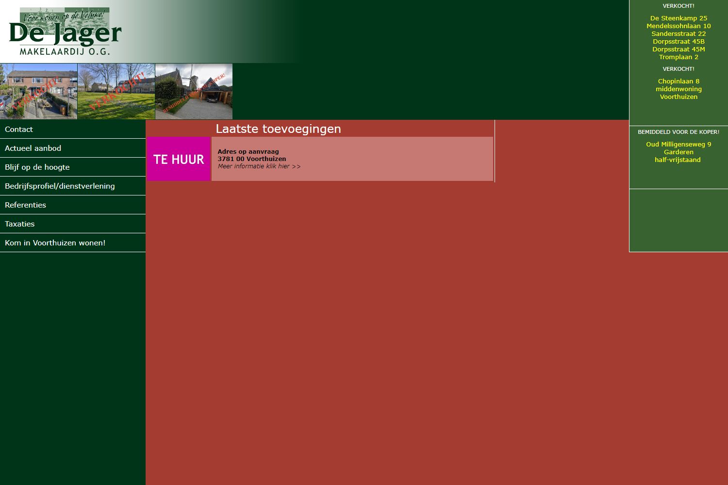 Screenshot van de website van www.dejagermakelaardij.nl