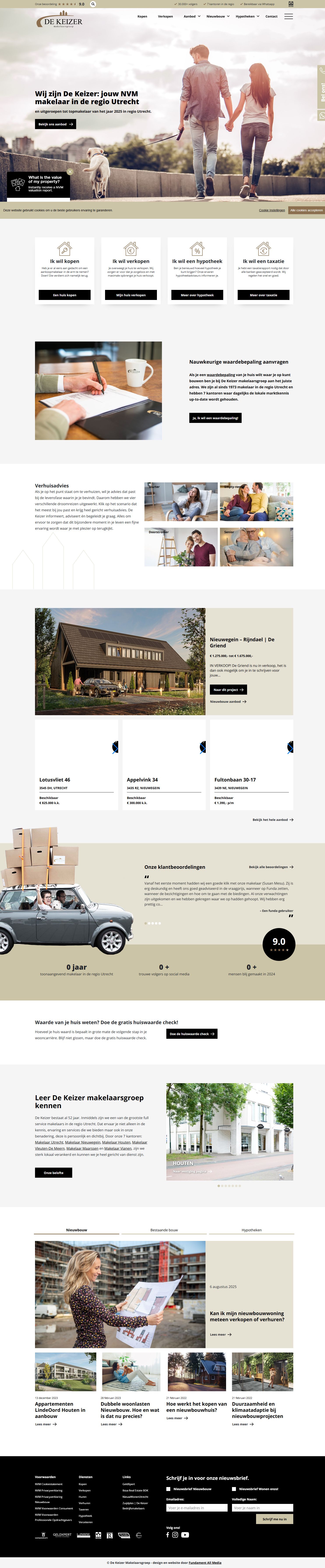 Screenshot of the website of www.dekeizersmit.nl