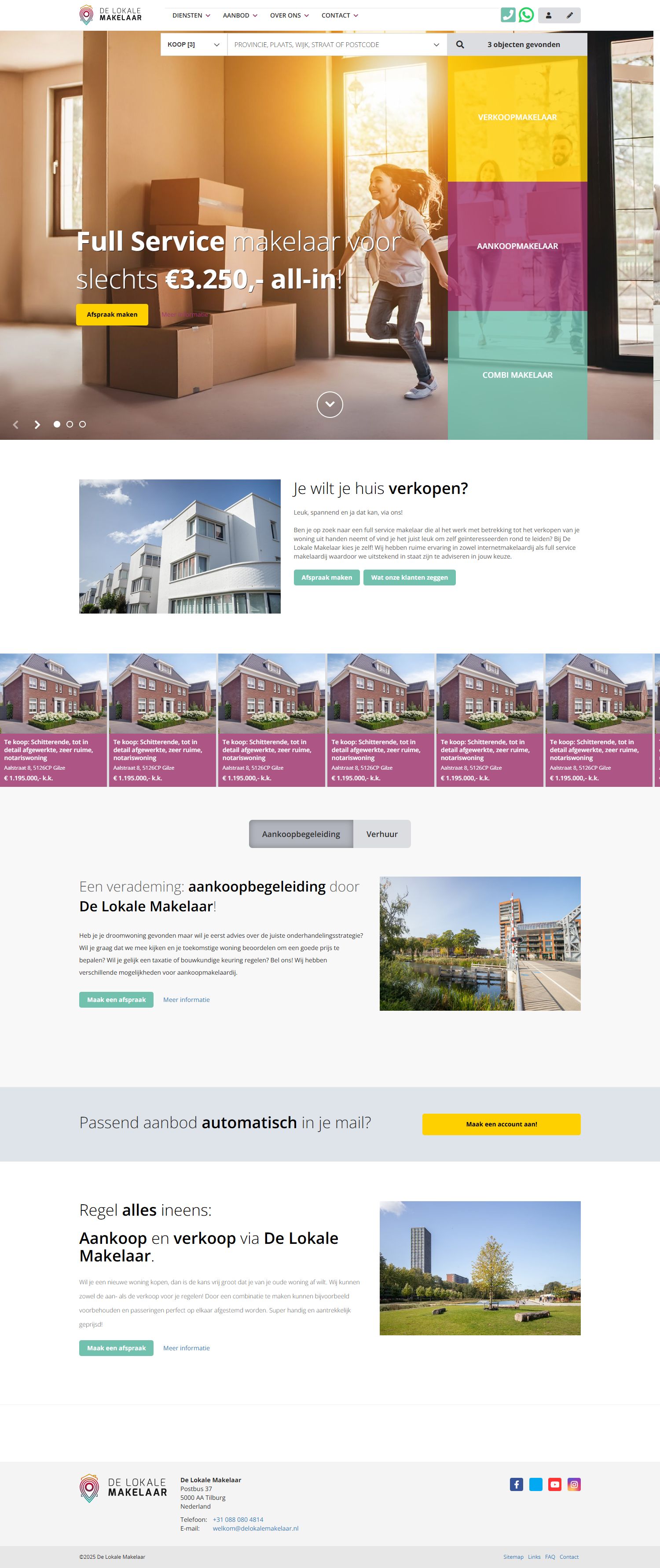 Screenshot der Website von www.delokalemakelaar.nl