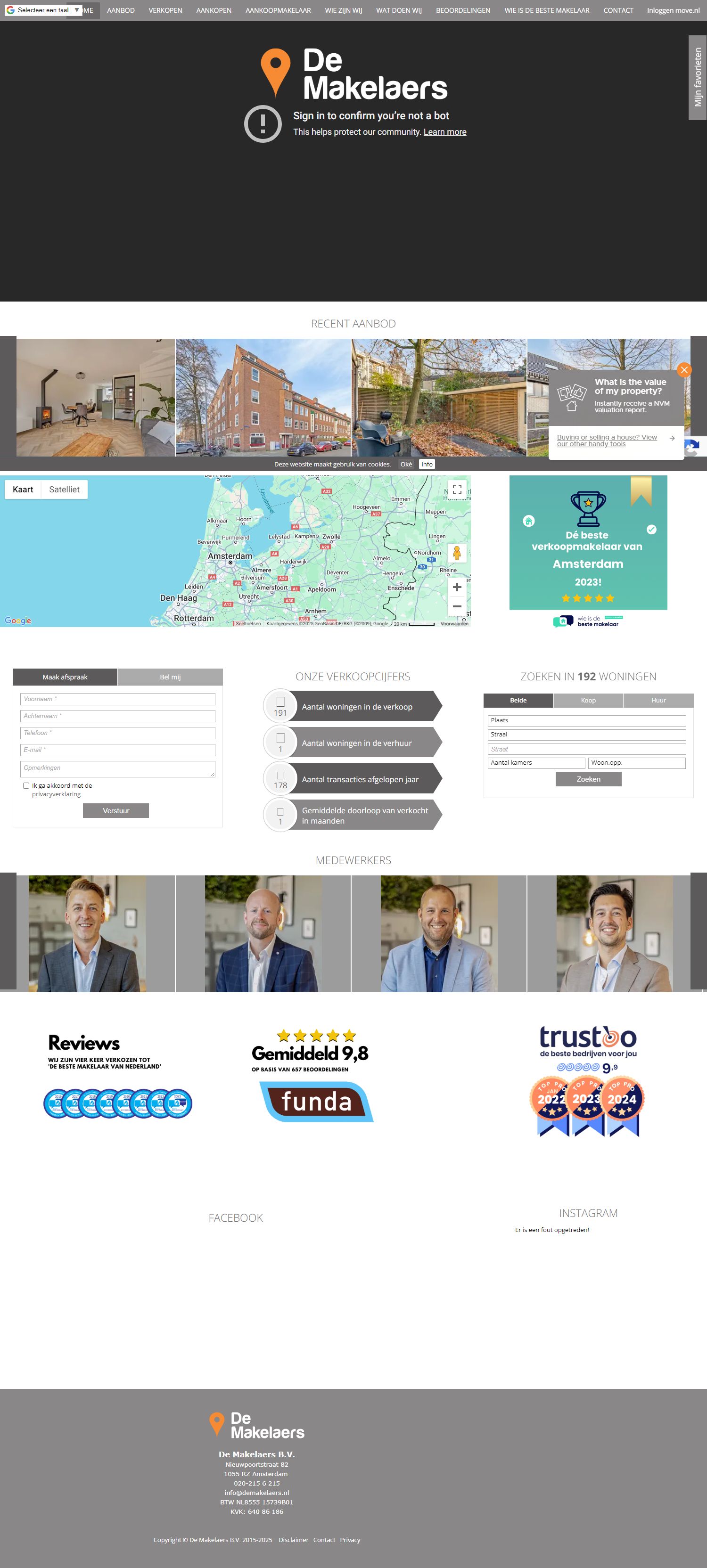 Screenshot van de website van www.demakelaers.nl