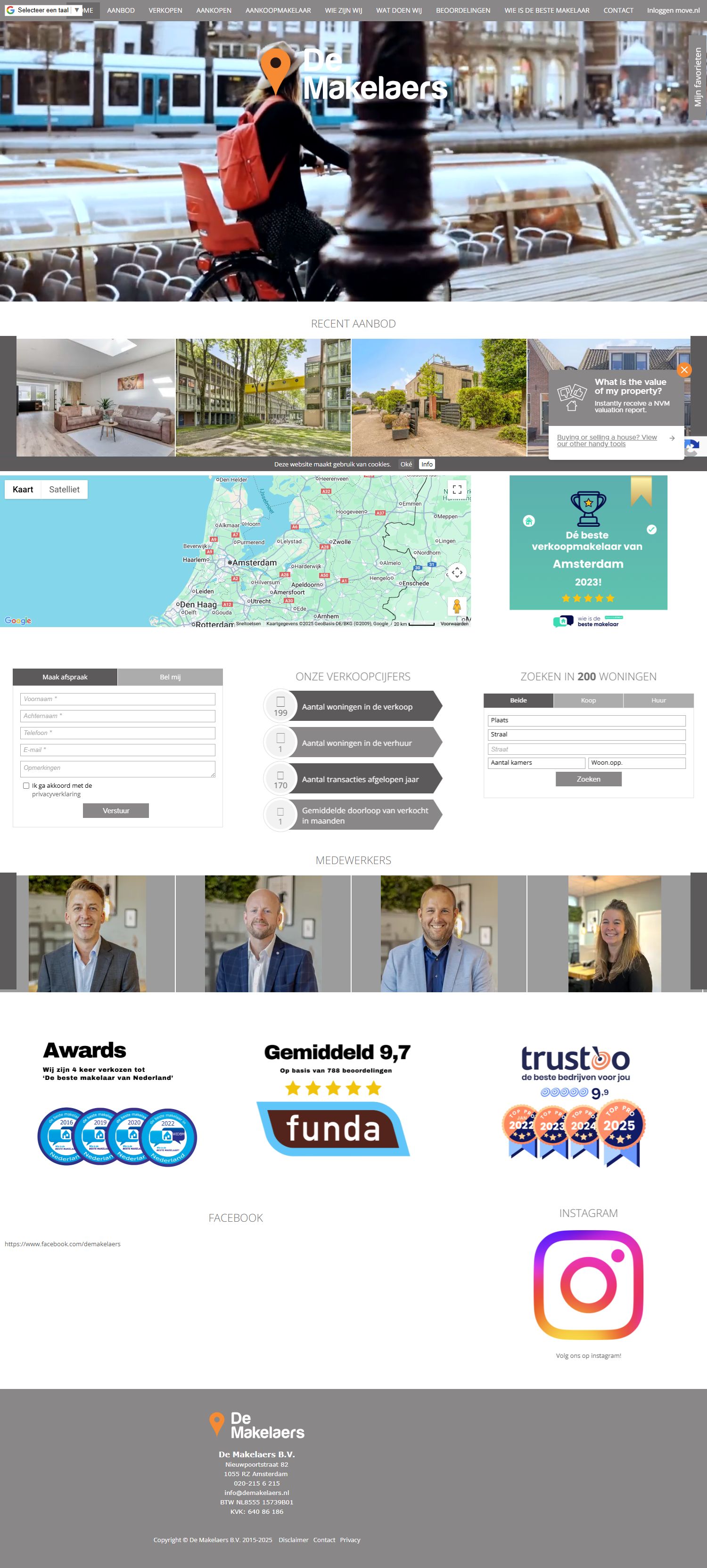 Screenshot van de website van www.demakelaers.nl