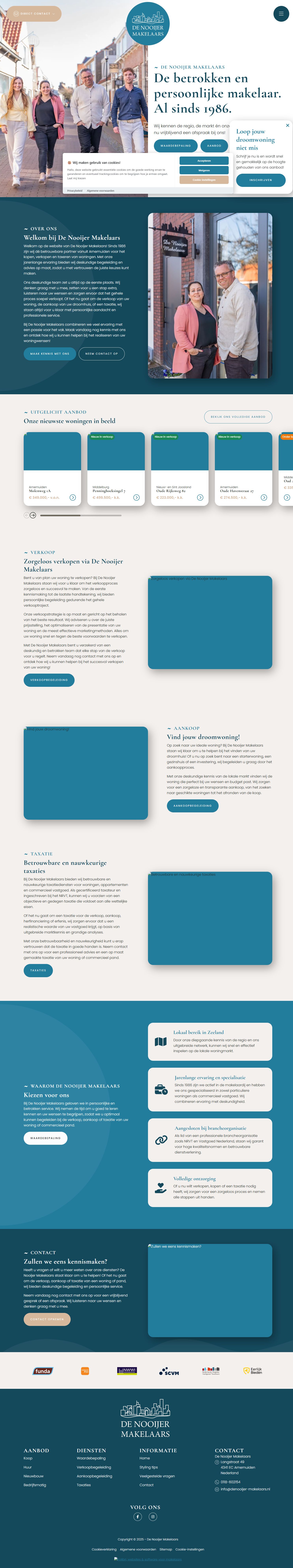 Screenshot van de website van www.denooijer-makelaars.nl