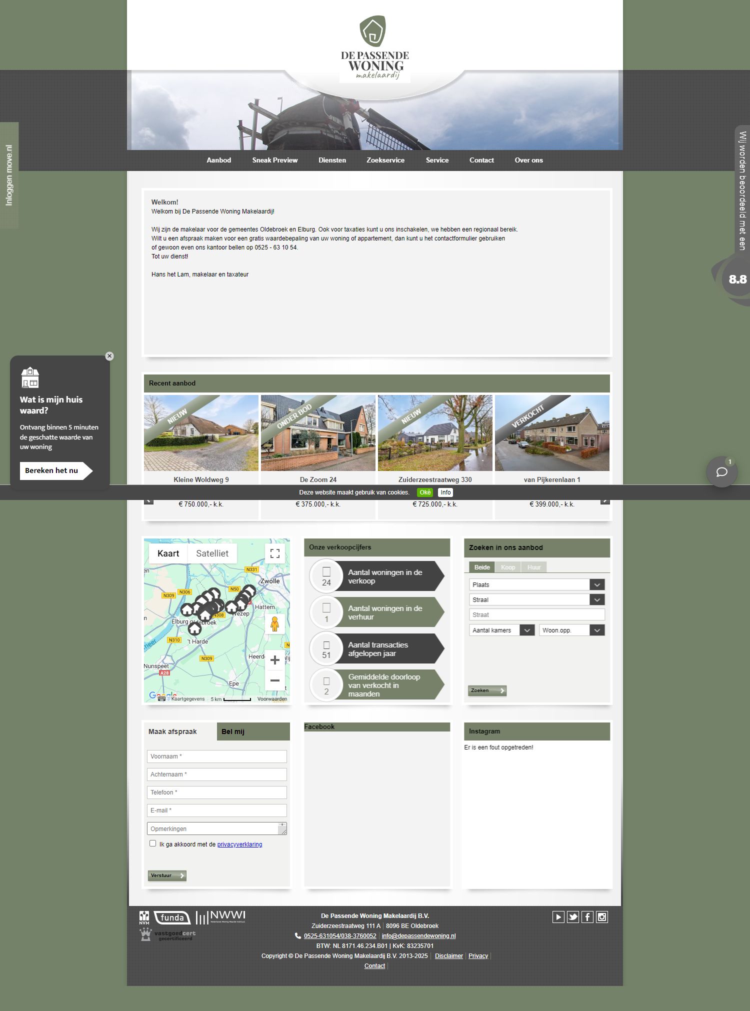 Screenshot van de website van www.depassendewoning.nl