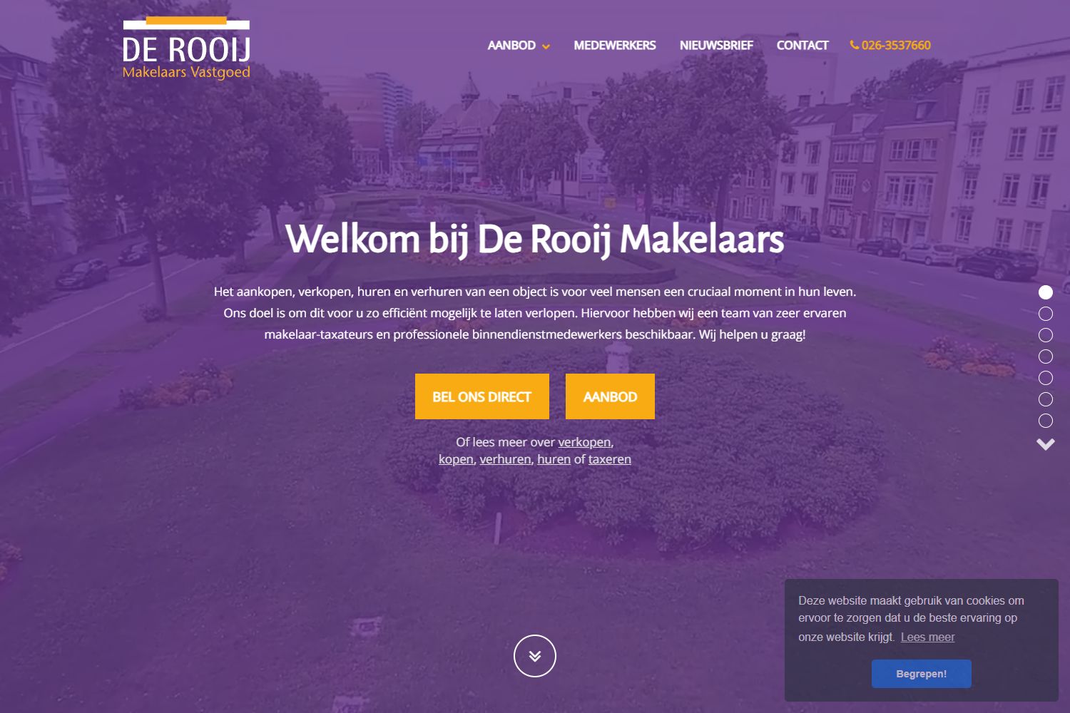 Screenshot of the website of www.derooijmakelaars.nl