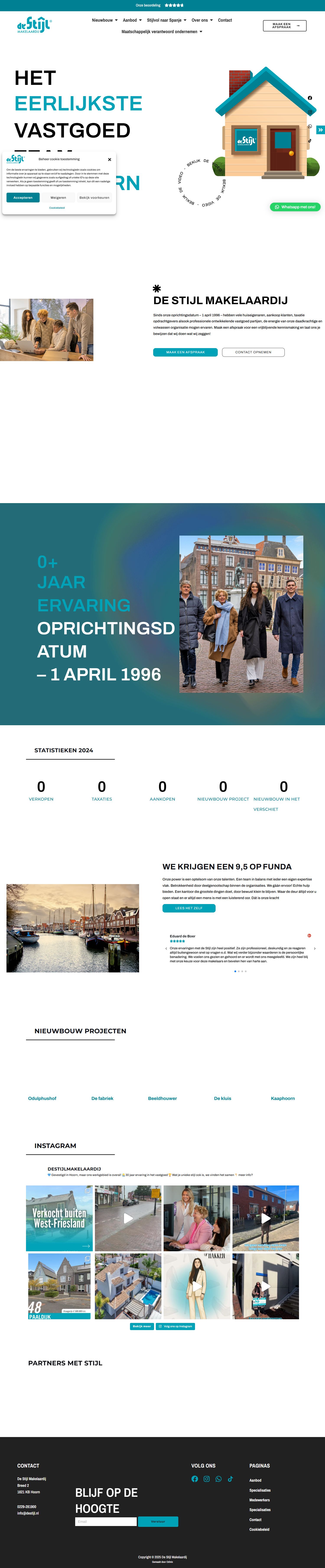 Screenshot of the website of www.destijlmakelaardij.nl