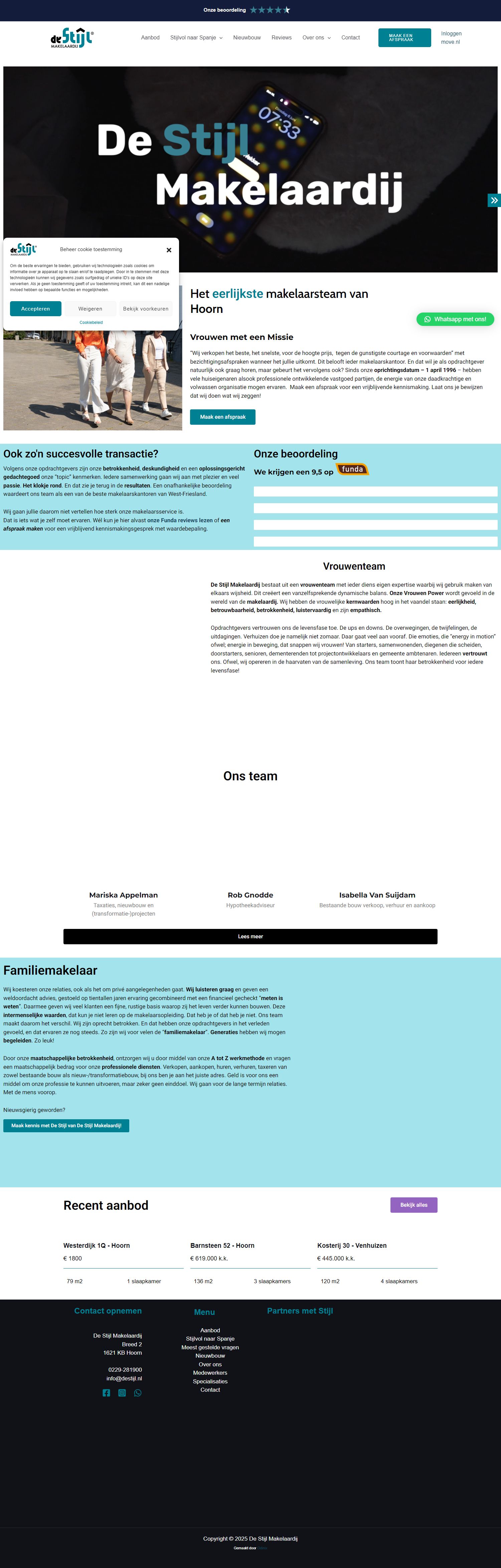 Screenshot van de website van www.destijlmakelaardij.nl