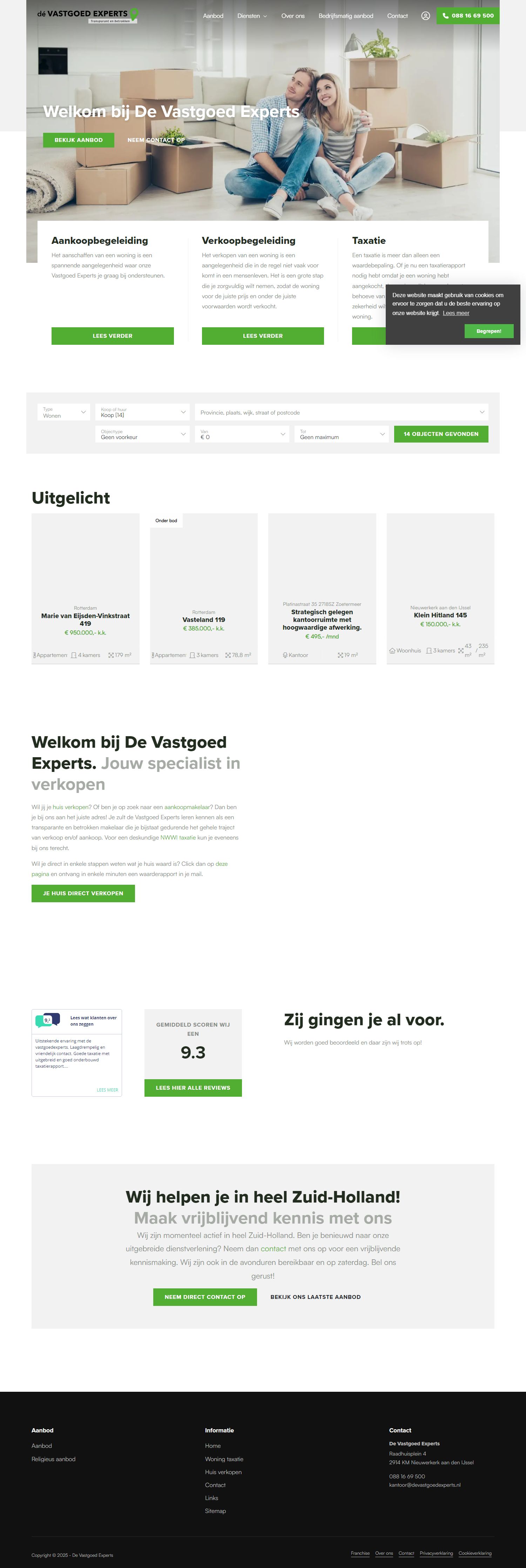 Screenshot van de website van www.devastgoedexperts.nl