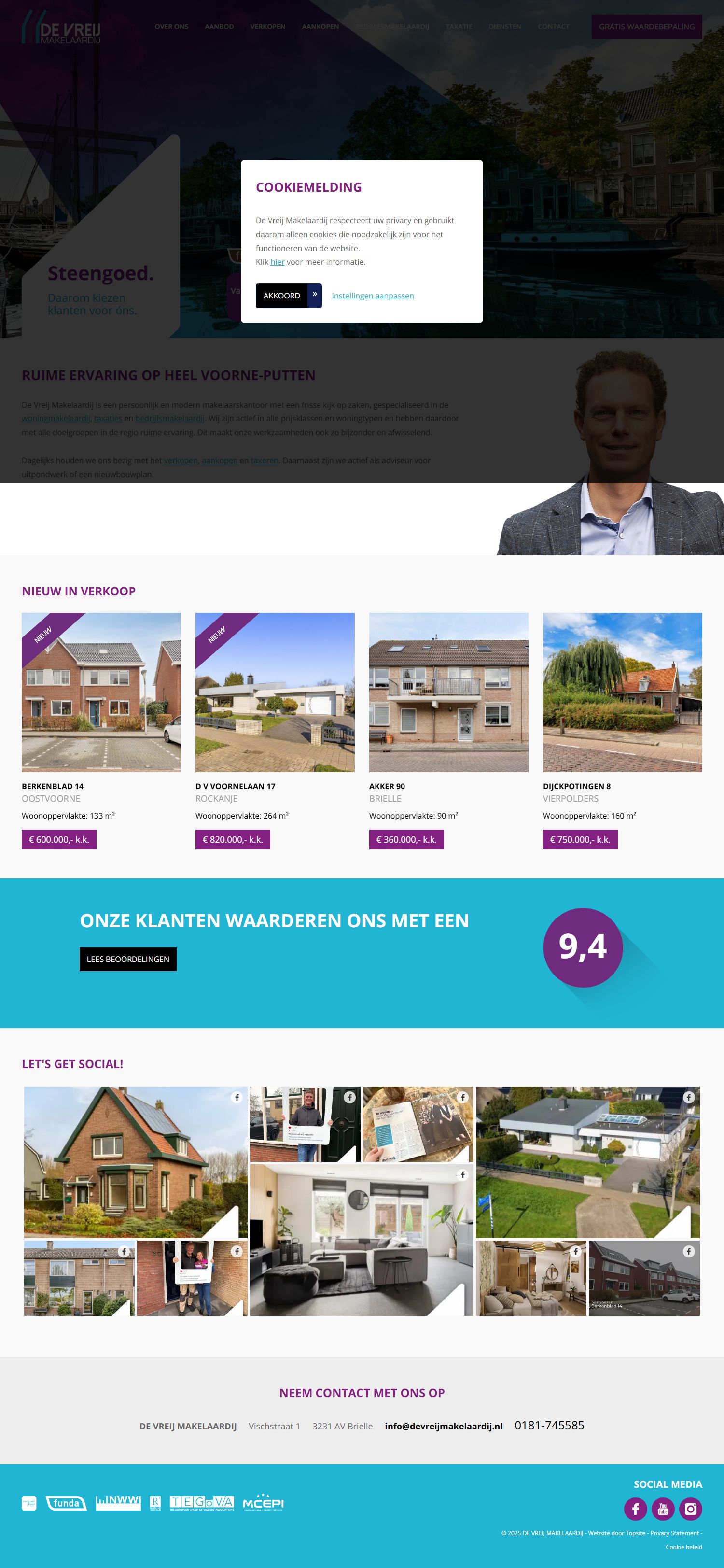 Capture d'écran du site web de www.devreijmakelaardij.nl